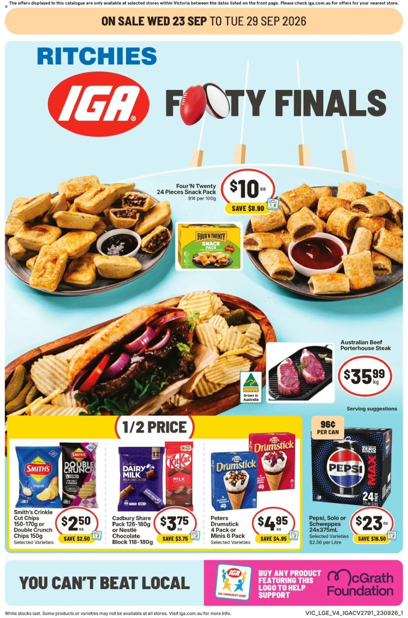 IGA catalogue - valid from 23/09/2026 | Page: 8 | Products: Milk, Chocolate, Salt, Vinegar