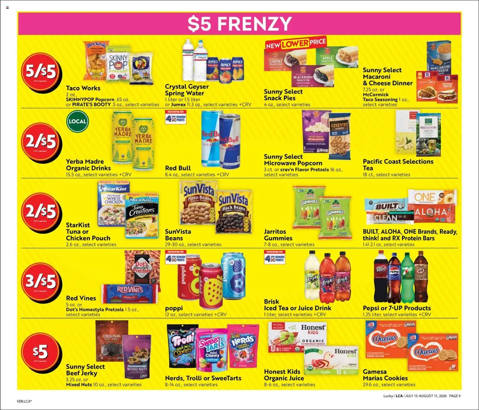 Lucky Supermarkets Online Savings Guide - CA - valid from 07/15/2026 | Page: 9 | Products: Tea, Beef, Water, Lemon