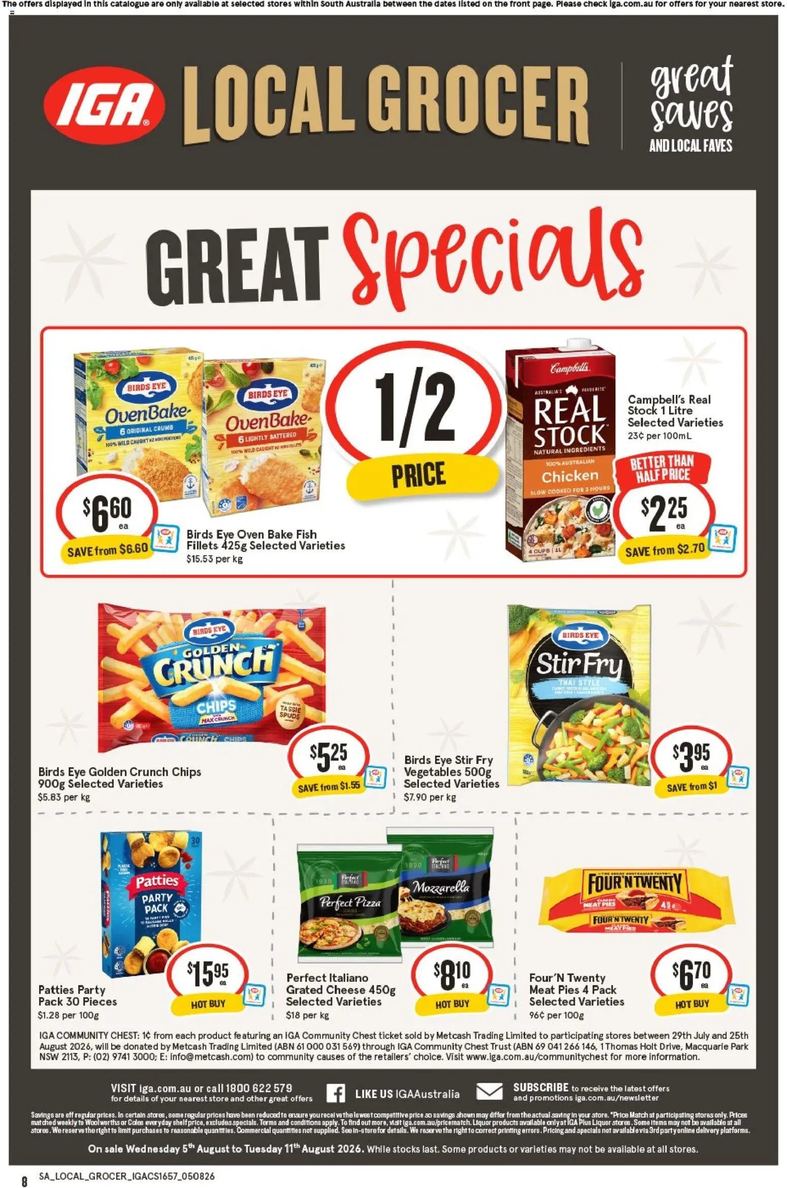 IGA catalogue - valid from 05/08/2026 | Page: 2 | Products: Cups, Fish, Chips, Pies
