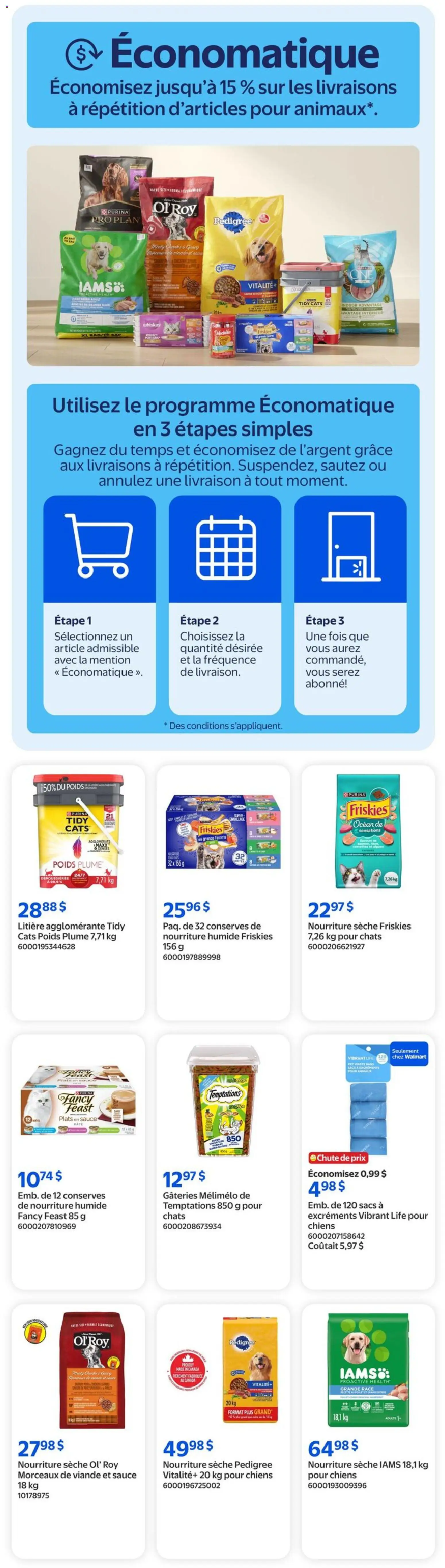Walmart flyer valid from Aug 27, 2026 | Page: 12 | Products: Cat litter, Dog food, Food