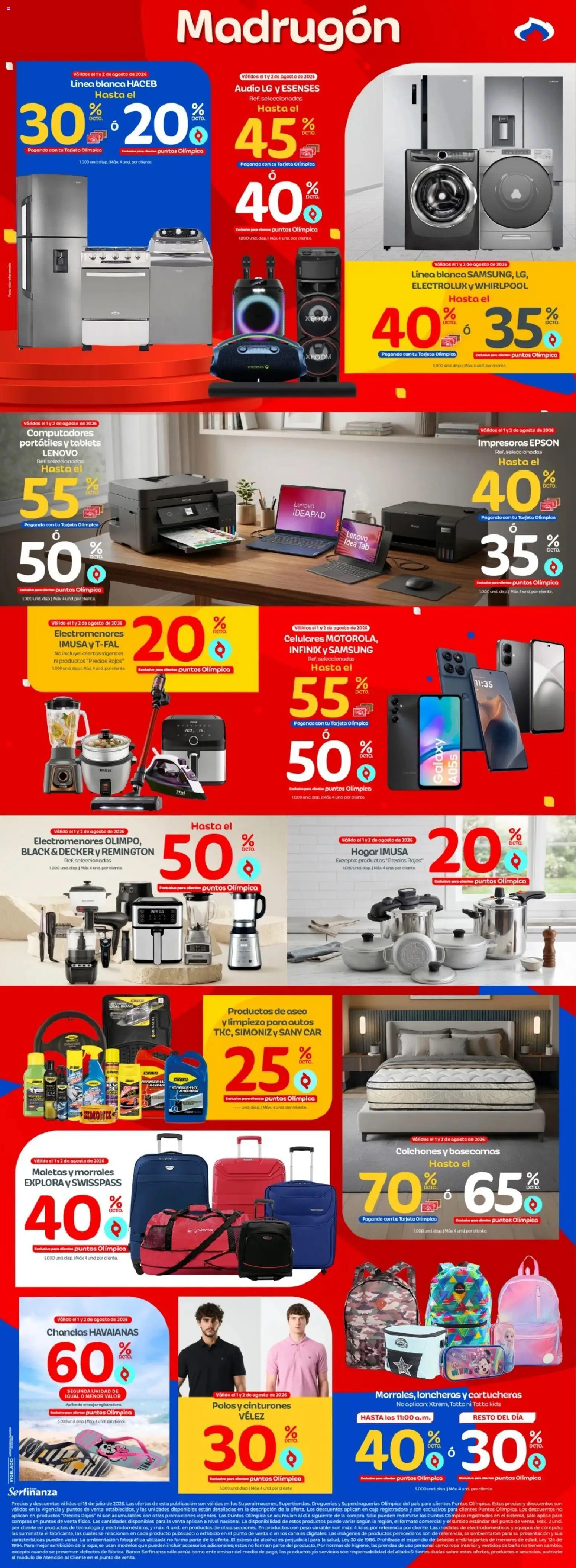 Olímpica revista - valida desde el 01/08/2026 | Página: 6 | Productos: Audio, Banco, Sobre, Ropa