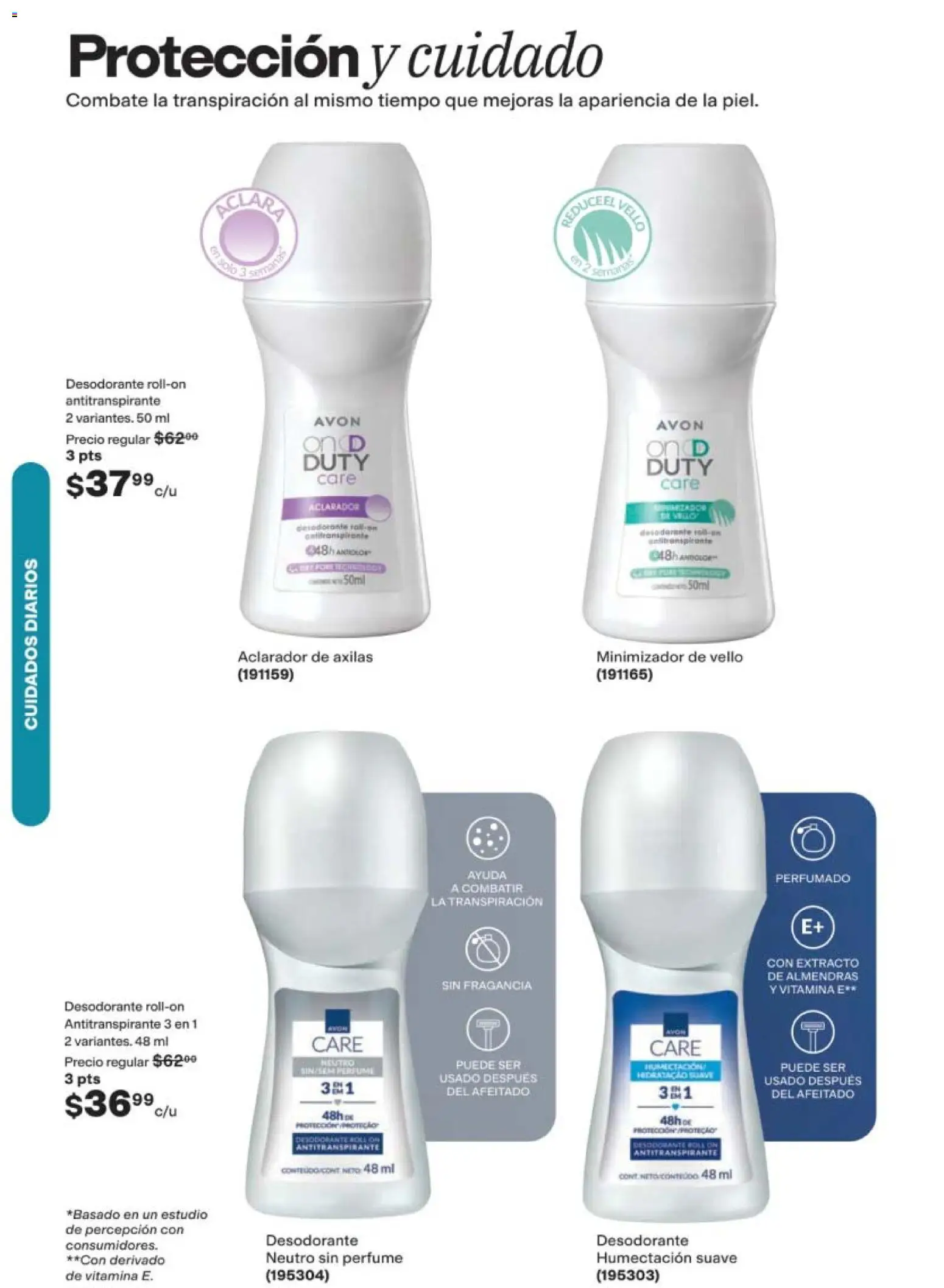 Nuevas ofertas de AVON válidas en toda la República Mexicana desde el 24.04.2026. ¡Encuentra las mejores ofertas en AVON campaña 7 2026! | Página: 172 | Productos: Desodorante, Antitranspirante, Perfume, Fragancia