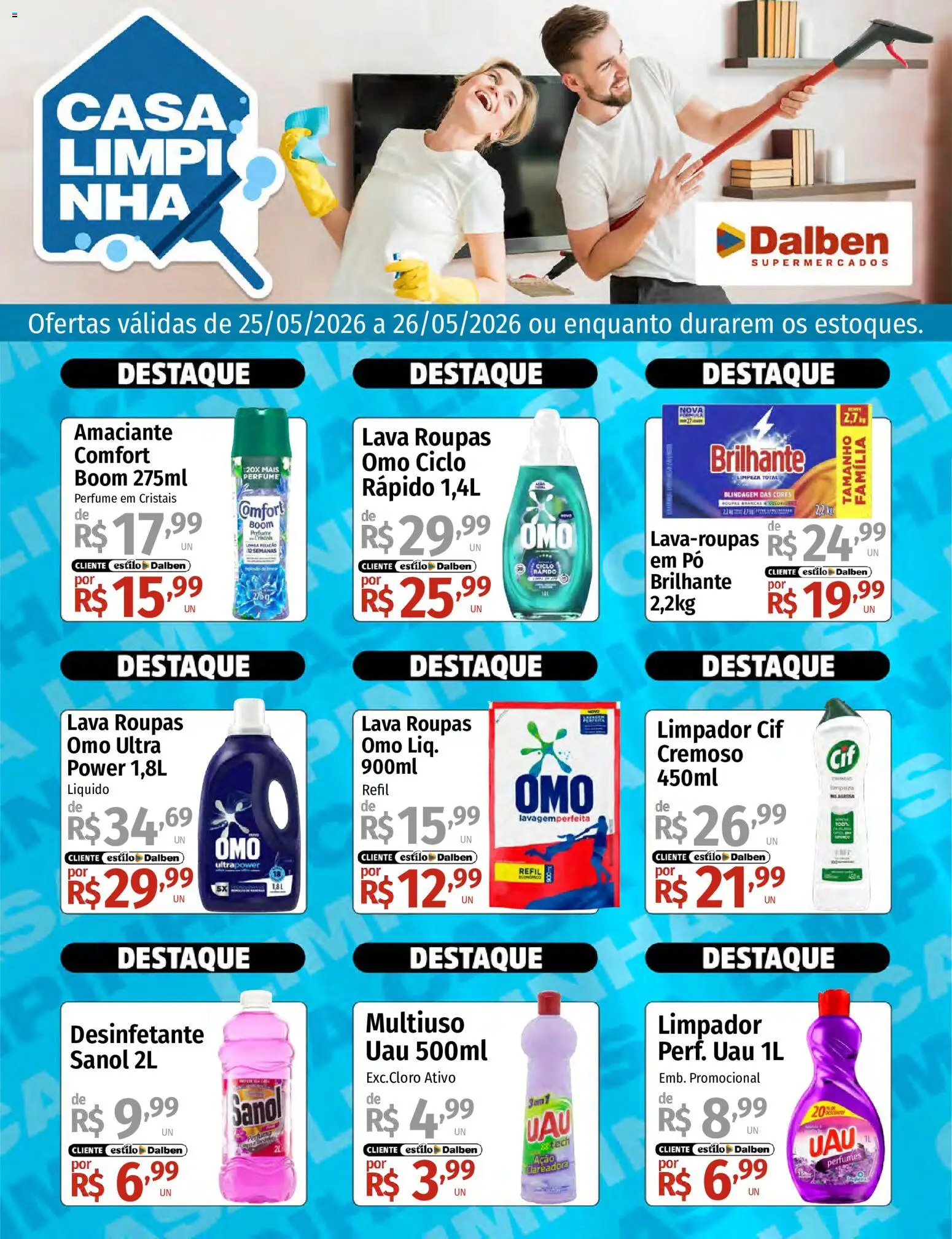 Supermercado Dalben Folheto - válido de 25.05.2026 | Página: 1 | Produtos: Perfume, Roupas, Amaciante, Desinfetante