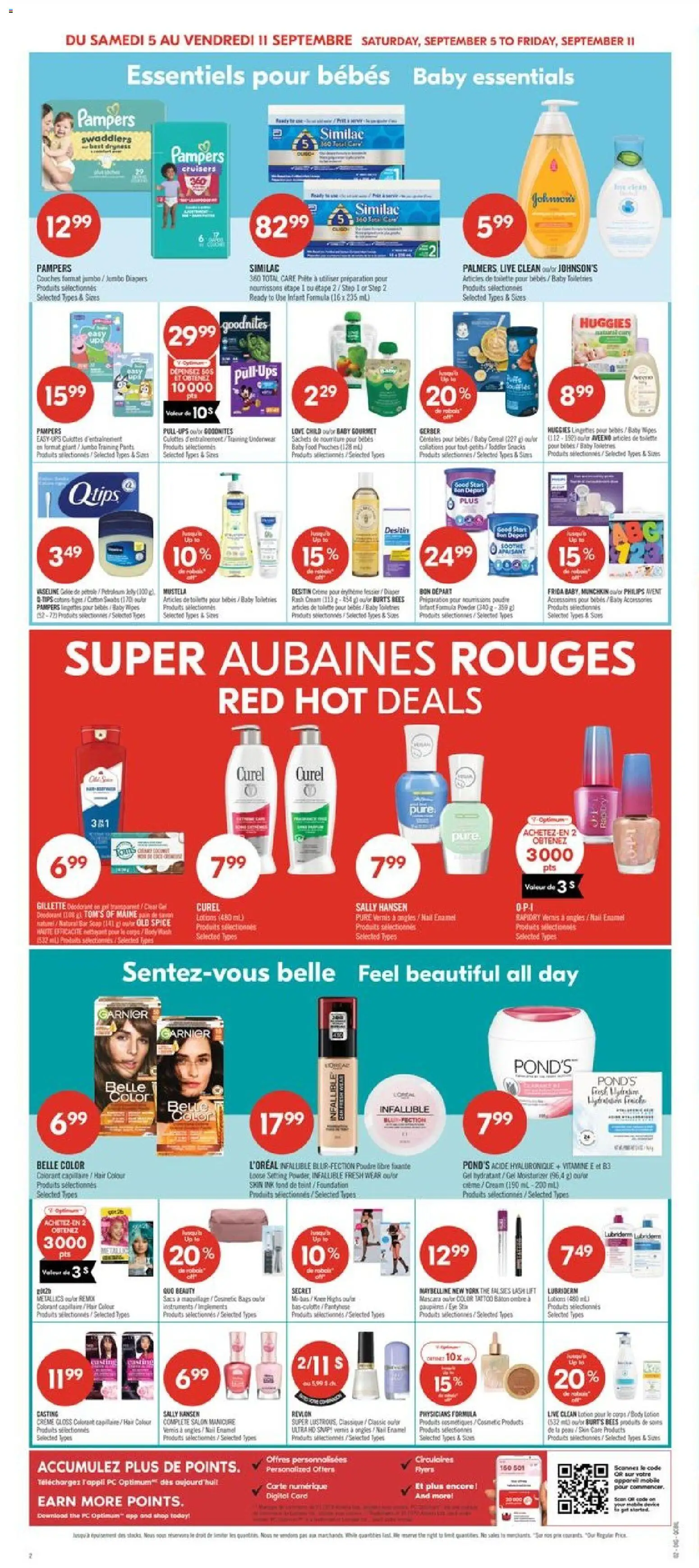 Pharmaprix flyer valid from Sep 5, 2026 | Page: 10 | Products: Cream, Powder, Food, Underwear
