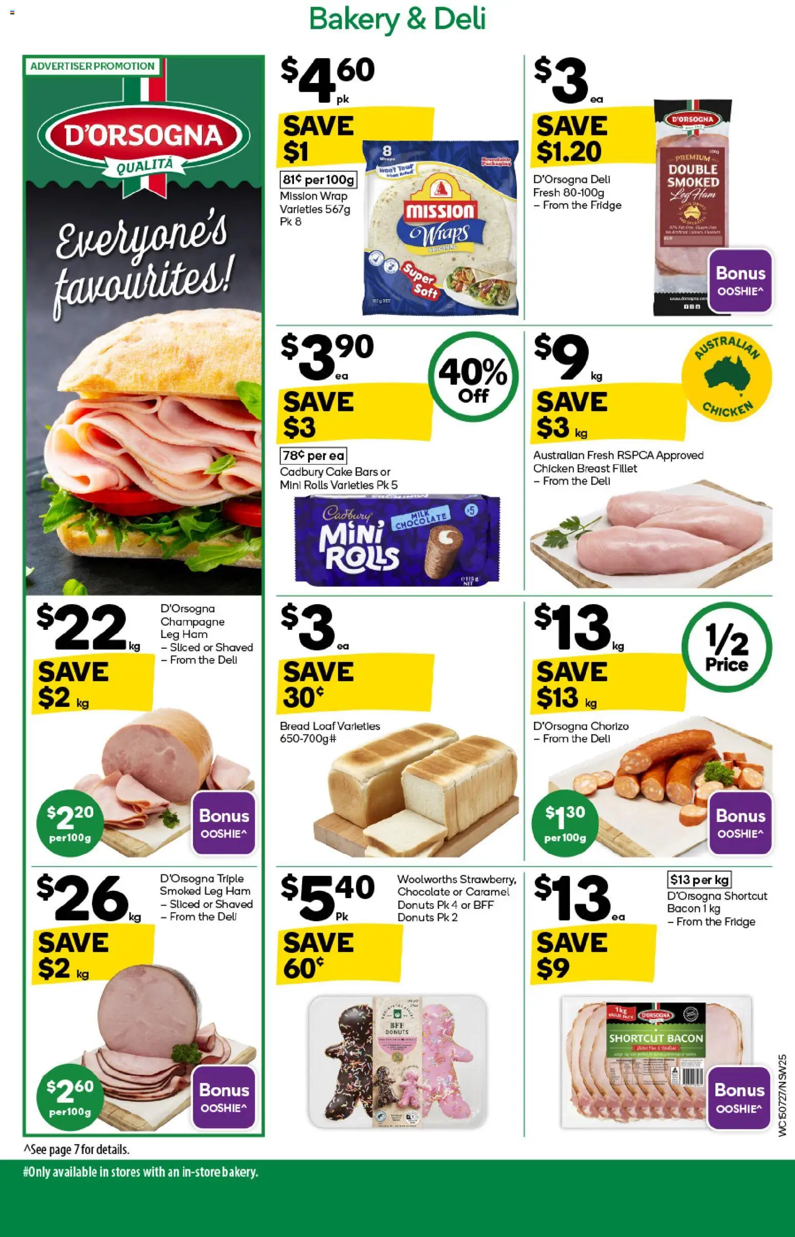 Woolworths catalogue - valid from 15/07/2026 | Page: 25 | Products: Bacon, Ham, Cake, Fillet