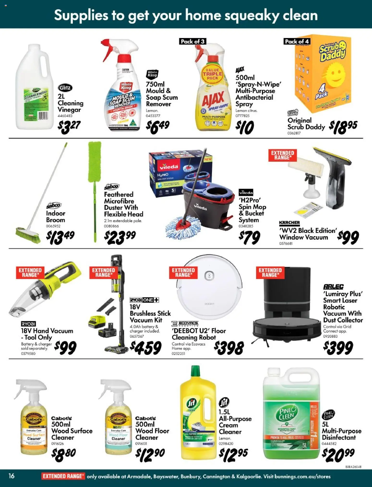 Bunnings Warehouse catalogue - valid from 11.03.2026 | Page: 16 | Products: Bucket, Scrub, Wood, Vinegar