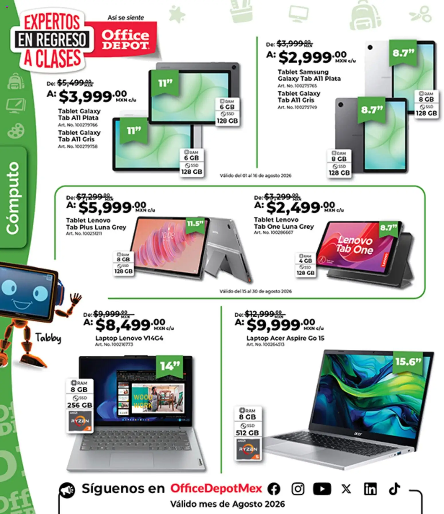 Nuevas ofertas de Office Depot válidas en toda la República Mexicana desde el 01/08/2026. ¡Encuentra las mejores ofertas en Office Depot catálogo! | Página: 23 | Productos: Tablet