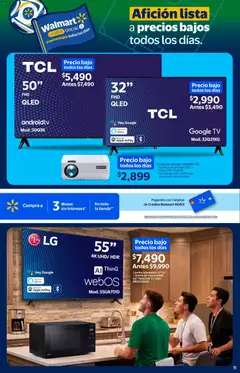 Vista previa de Walmart folleto, nuevo folleto de la tienda, válido en México a partir del 23.04.2026 | Página: 11 | Productos: Pantallas, Horno, Proyector, Microondas