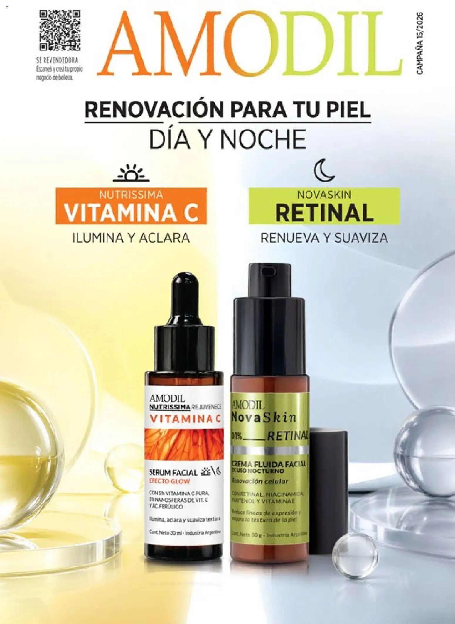 Catálogo Amodil Campaña 15 │ válido desde el 26/08/2026 | Página: 1 | Productos: Celular, Campana, Serum, Crema