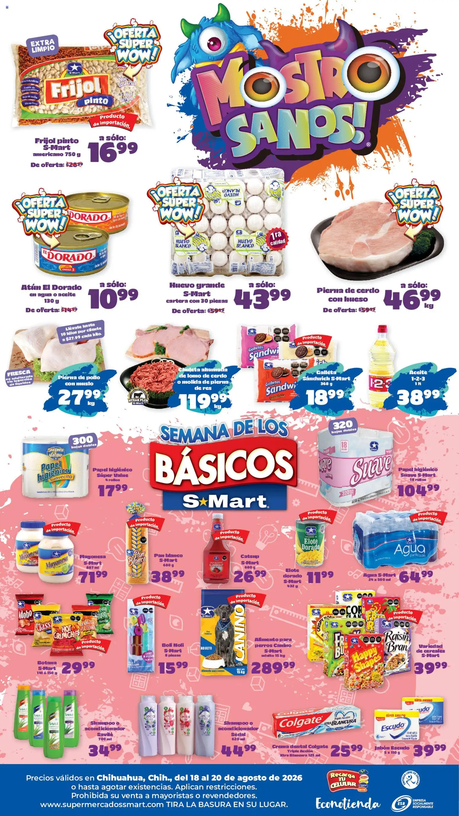 Nuevas ofertas de S-Mart válidas en toda la República Mexicana desde el 18/08/2026. ¡Encuentra las mejores ofertas en S-Mart folleto! | Página: 2 | Productos: Atún, Crema, Lomo de cerdo, Papel higiénico