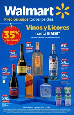 Vista previa de Walmart folleto Vinos y Licores, nuevo folleto de la tienda, válido en México a partir del 29/10/2026