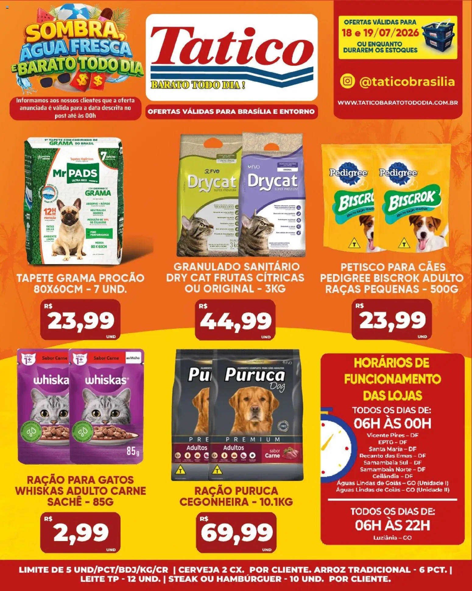 Tatico Folheto - válido de 18/07/2026 | Página: 22 | Produtos: Tapete, Arroz, Carne, Granulado