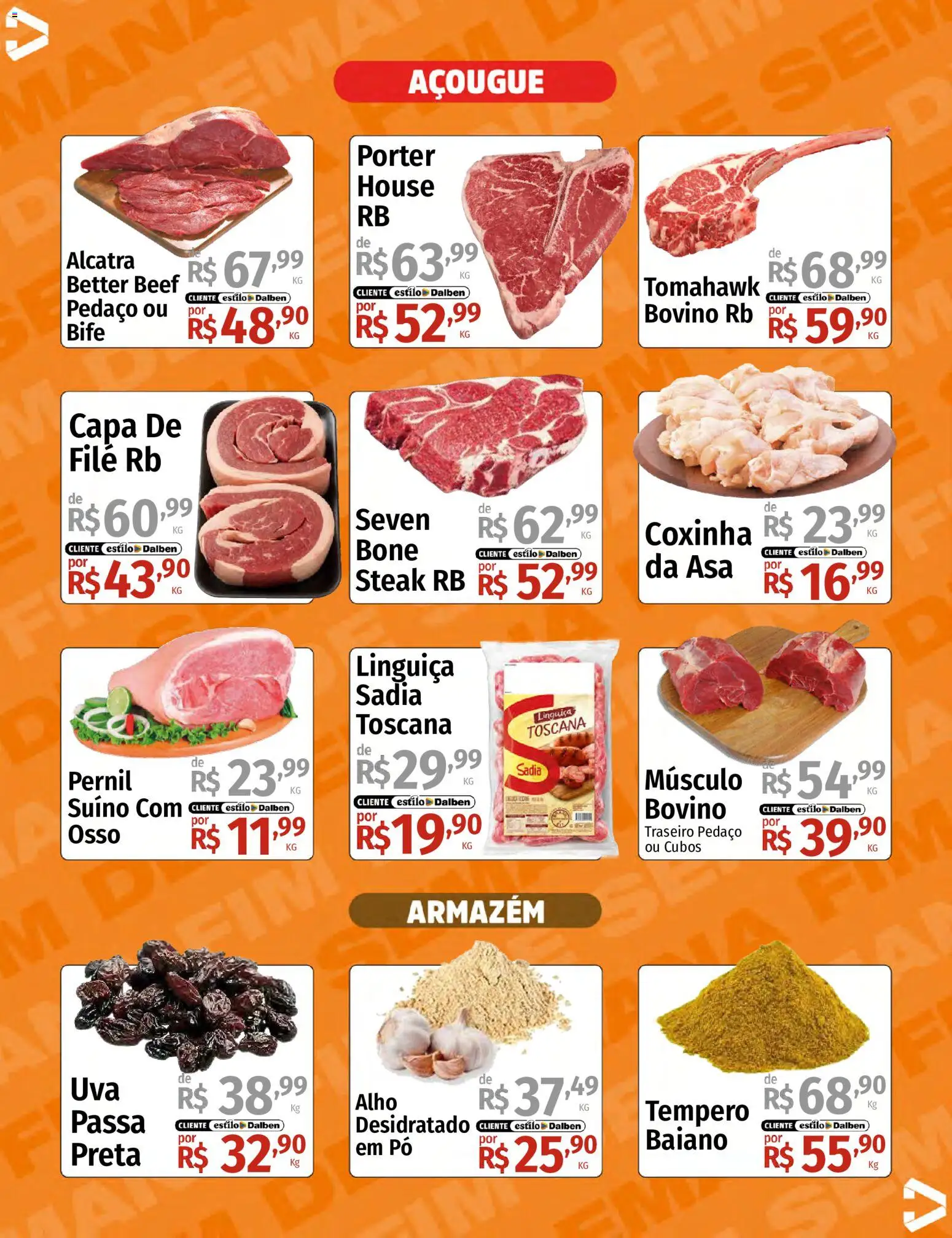 Supermercado Dalben Folheto - válido de 10/07/2026 | Página: 4 | Produtos: Alho, Linguiça, Alcatra, Pernil