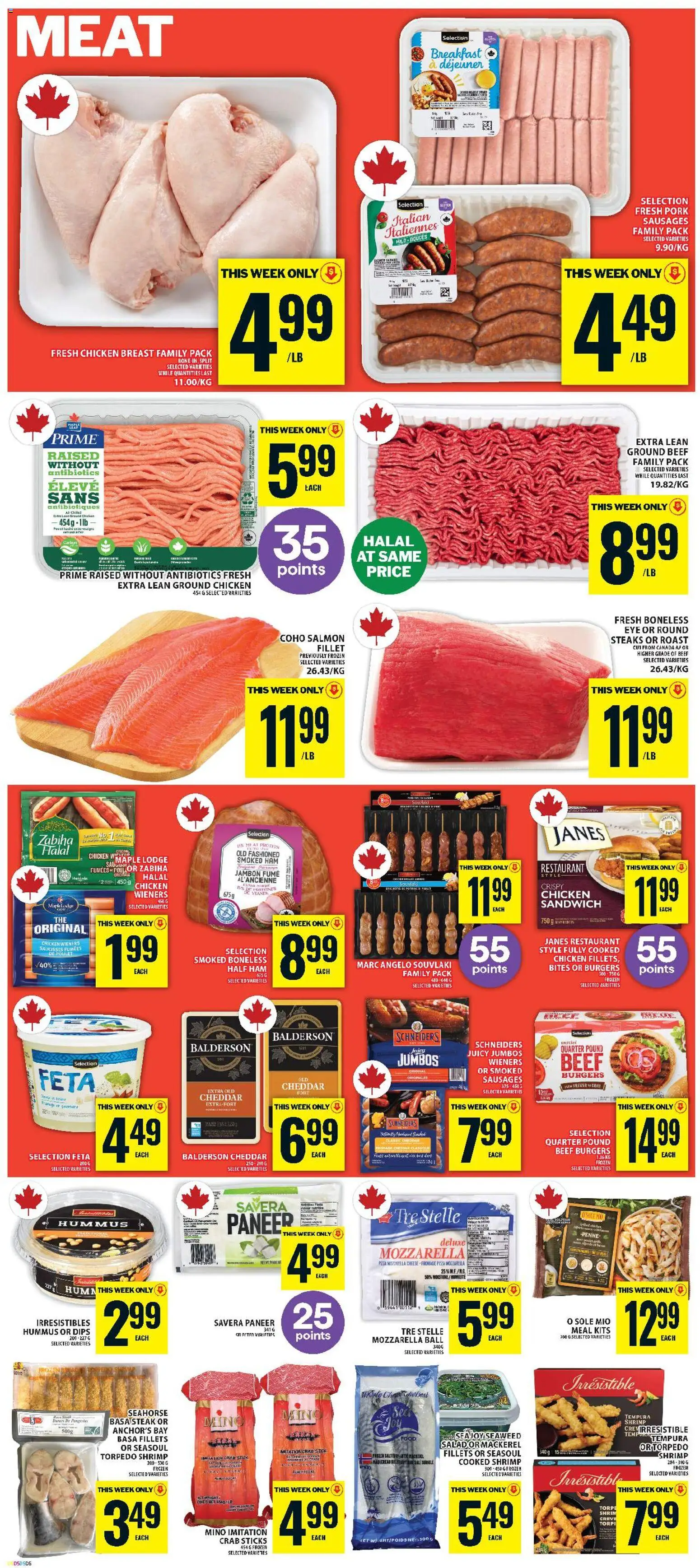 Food Basics flyer valid from Aug 6, 2026 | Page: 4 | Products: Burgers, Steak, Cheddar, Cheese