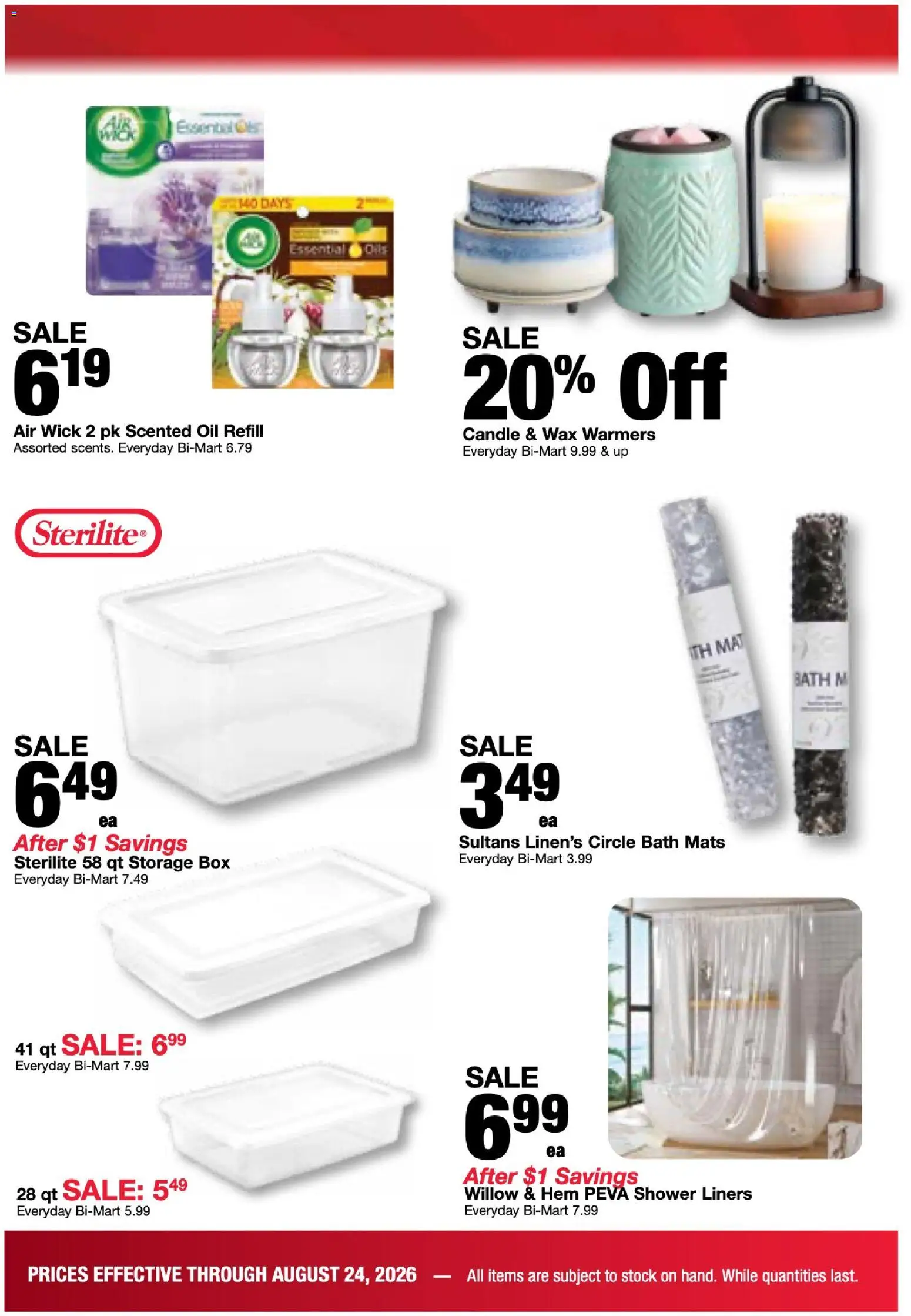 Bi-Mart Weekly Ad - valid from 08/18/2026 | Page: 24 | Products: Box, Shower, Oil, Storage box