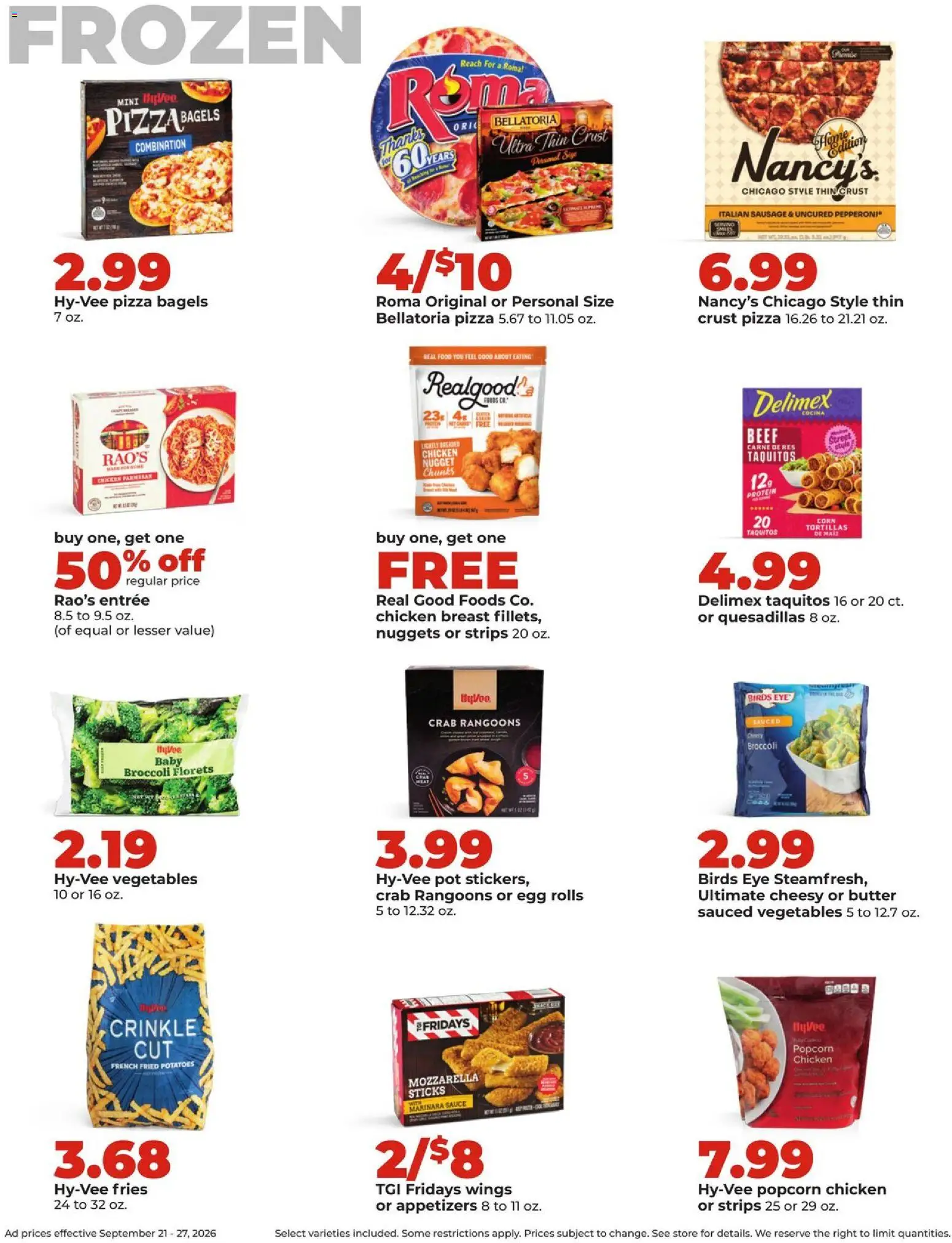 HyVee Weekly Ad - valid from 09/21/2026 | Page: 29 | Products: Chicken, Beef, Sausage, Parmesan