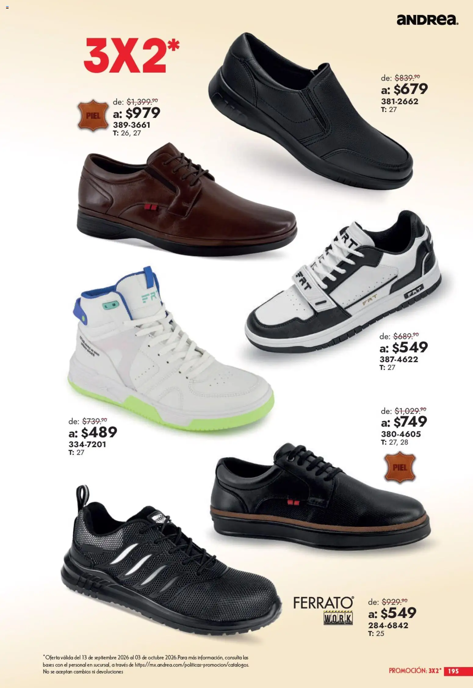 Nuevas ofertas de Andrea válidas en toda la República Mexicana desde el 13/09/2026. ¡Encuentra las mejores ofertas en Andrea catálogo Outlet! | Página: 195