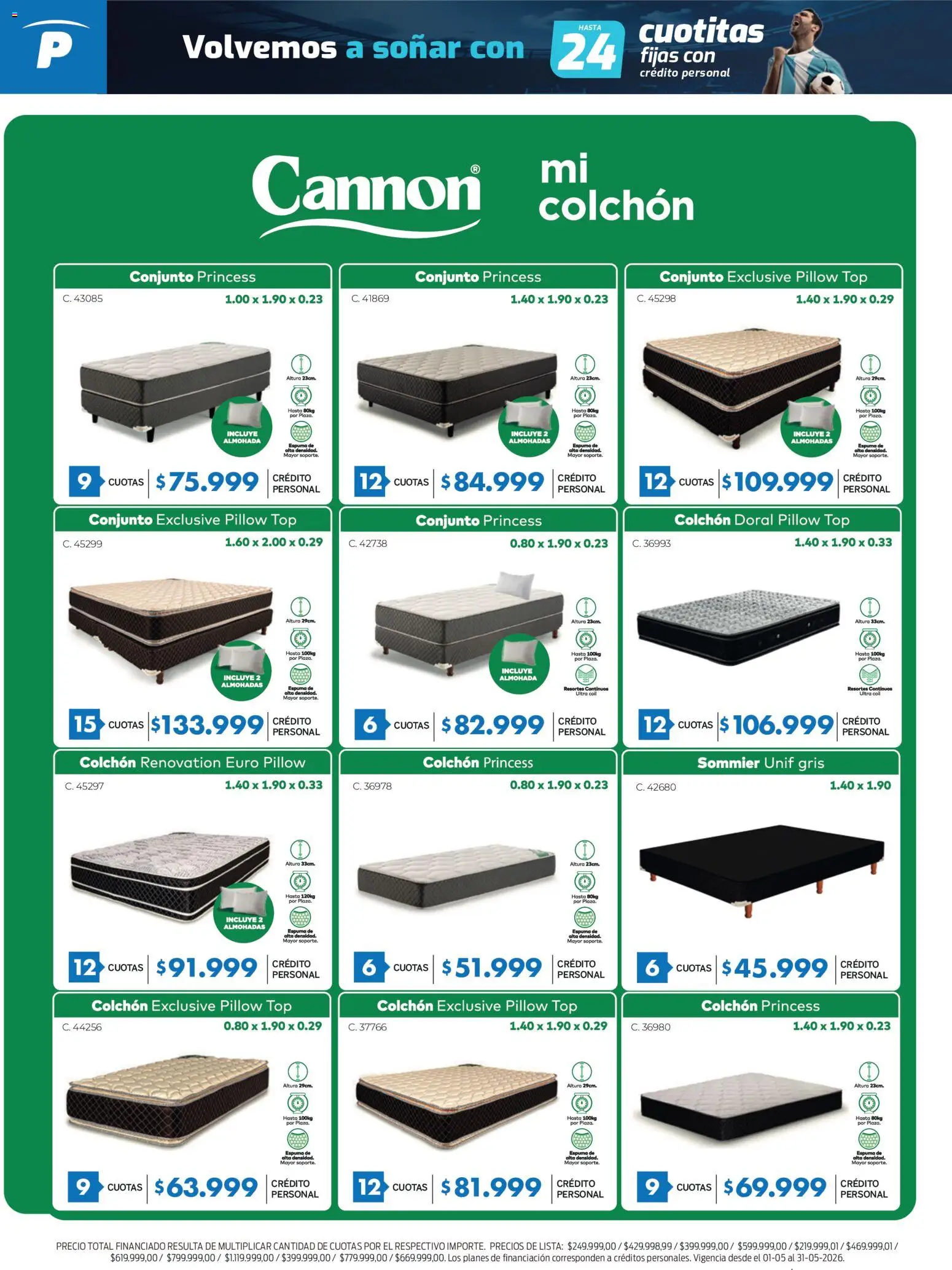 Pardo catálogo │ válido desde el 18.05.2026 | Página: 12 | Productos: Conjunto, Colchón, Almohada, Espuma