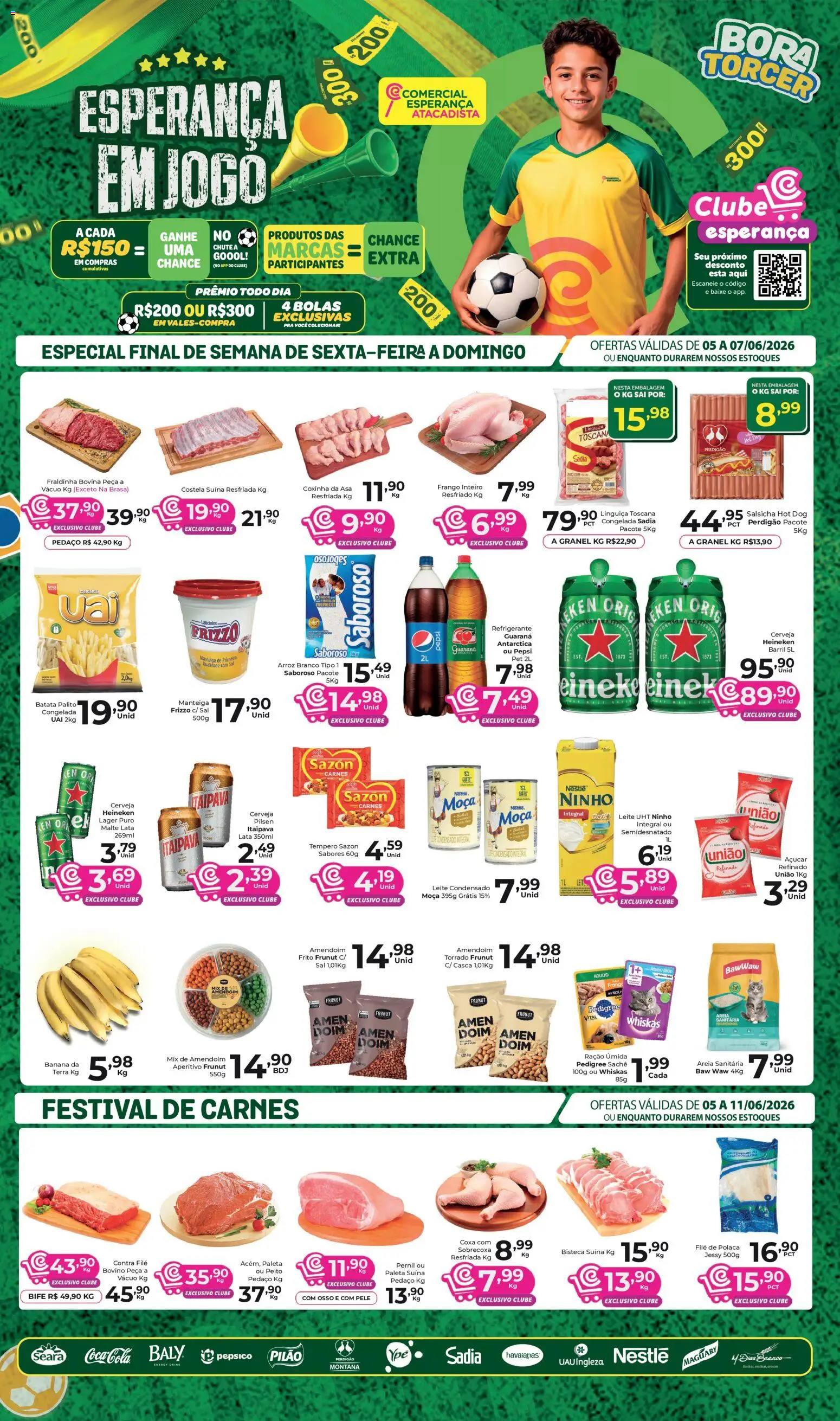 Comercial Esperança Folheto - válido de 05.06.2026 | Página: 1 | Produtos: Maracujá, Pera, Camisa, Maionese