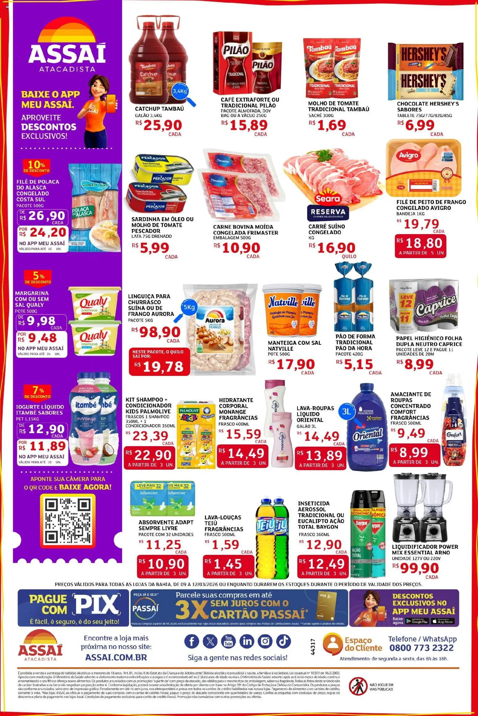 Assaí Atacadista Folheto - válido de 09.03.2026 | Página: 2 | Produtos: Iogurte, Telefone, Sardinha, Papel higiênico
