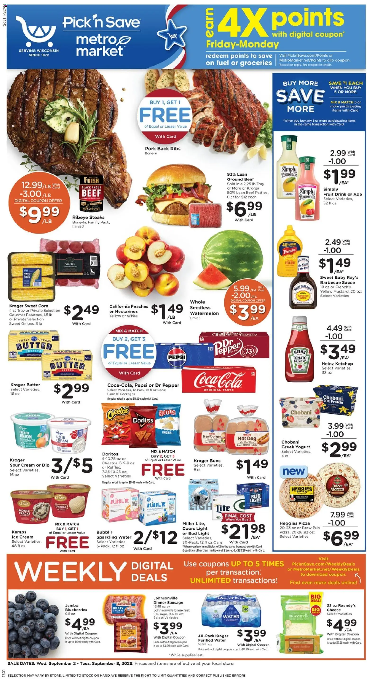 Pick ‘n Save Weekly Ad - valid from 09/02/2026 | Page: 1 | Products: Pork, Watermelon, Onion, Vanilla