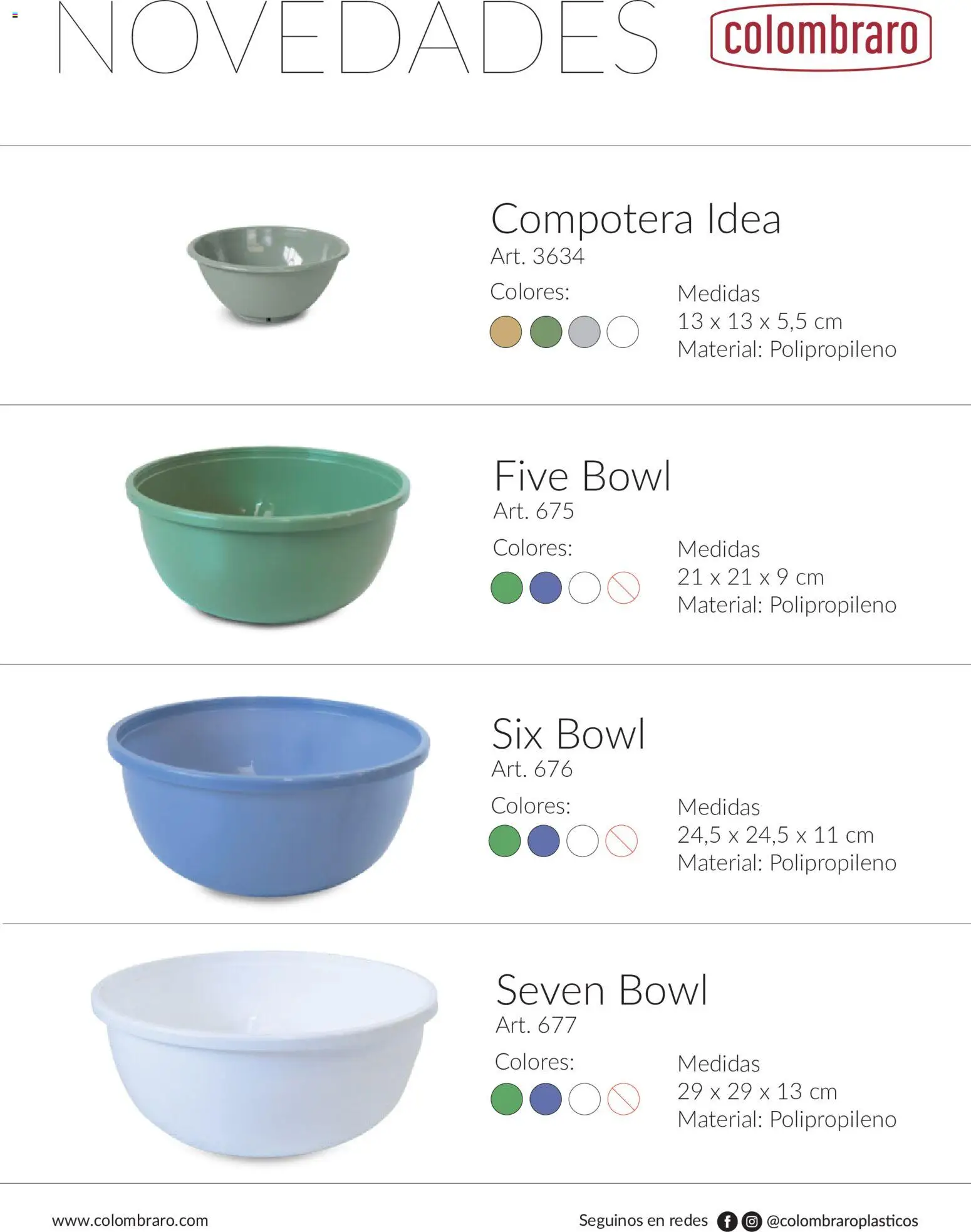 Colombraro - Novedades 2026 │ válido desde el 01/09/2026 | Página: 3 | Productos: Bowl, Compotera