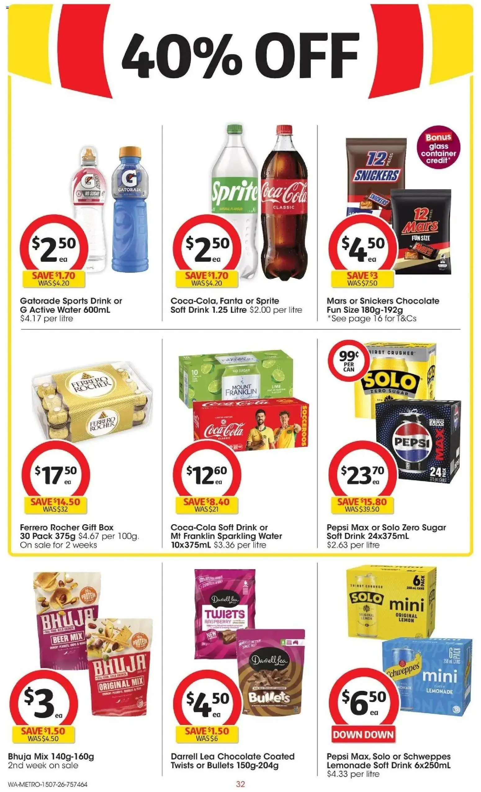 Coles catalogue - valid from 15/07/2026 | Page: 32 | Products: Beer, Pepsi, Lemon, Sports drink