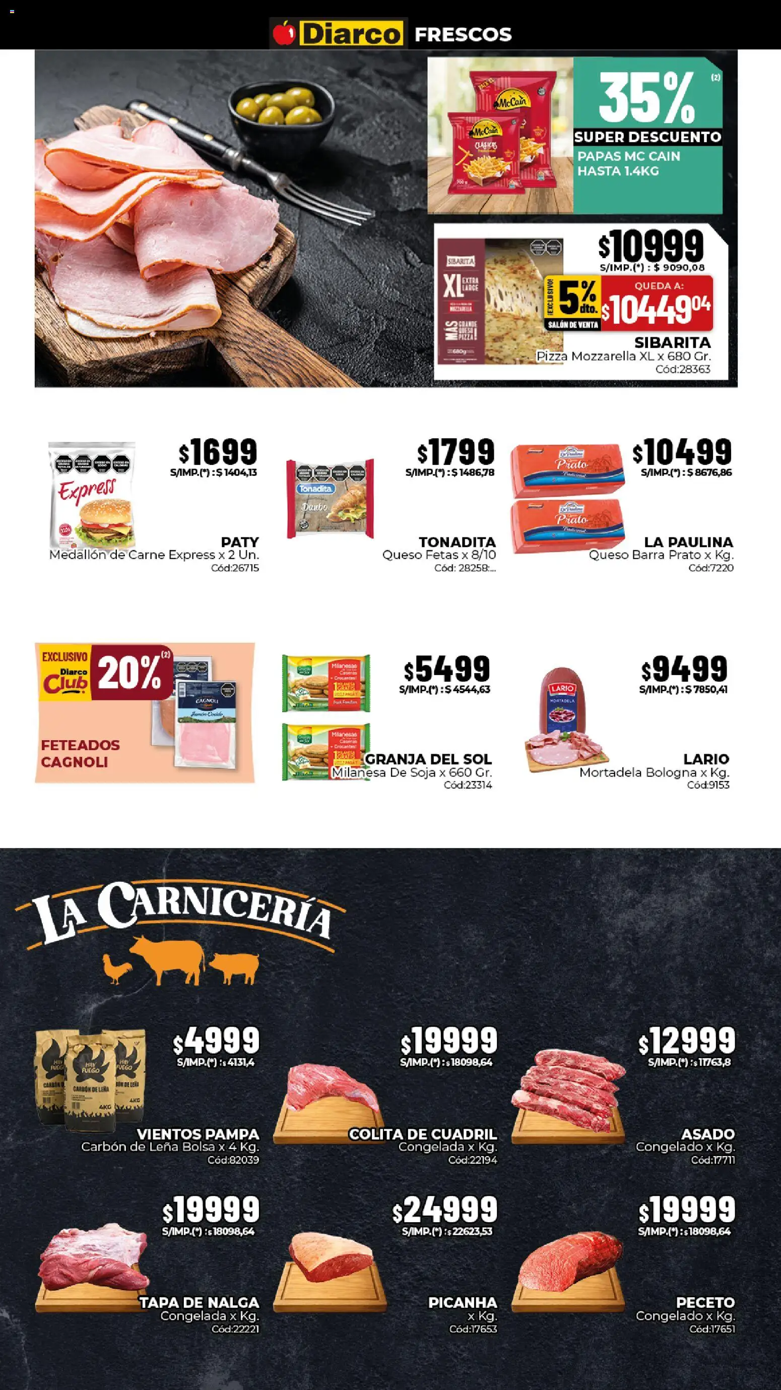Diarco - Ofertas Gba │ válido desde el 06/07/2026 | Página: 10 | Productos: Bolsa, Milanesa, Mortadela, Pizza