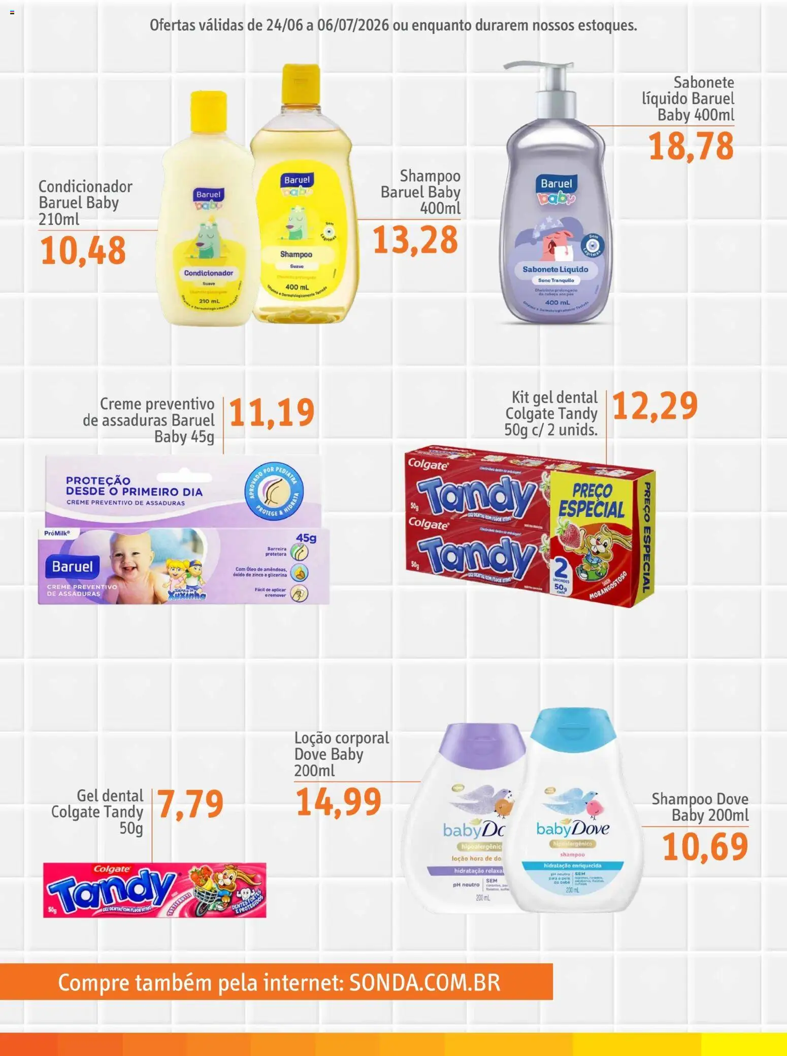 Sonda Folheto - válido de 24/06/2026 | Página: 10 | Produtos: Shampoo, Condicionador, Dove, Sabonete líquido