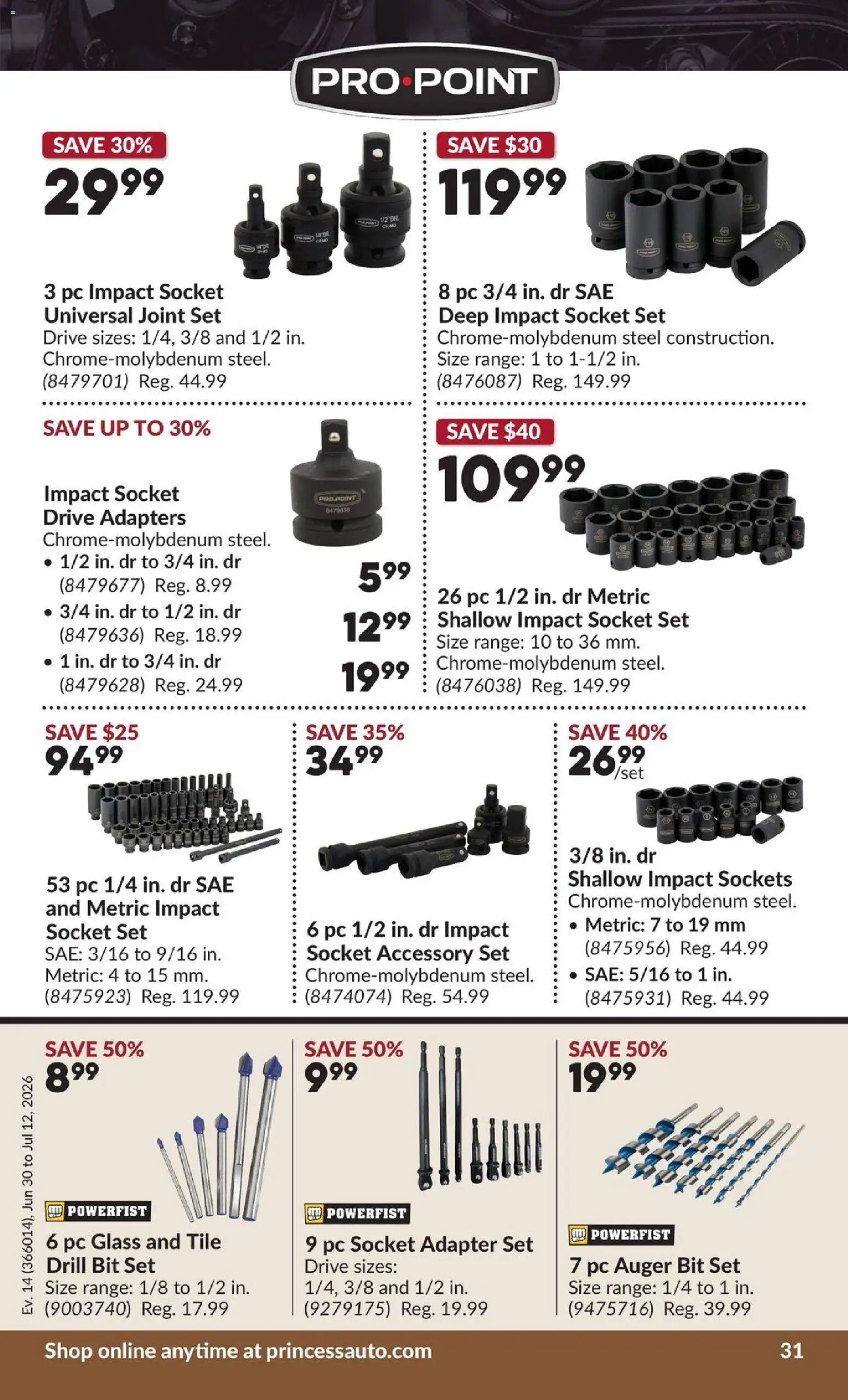 Princess Auto flyer valid from Jun 30, 2026 | Page: 36 | Products: PC, Adapter, Socket