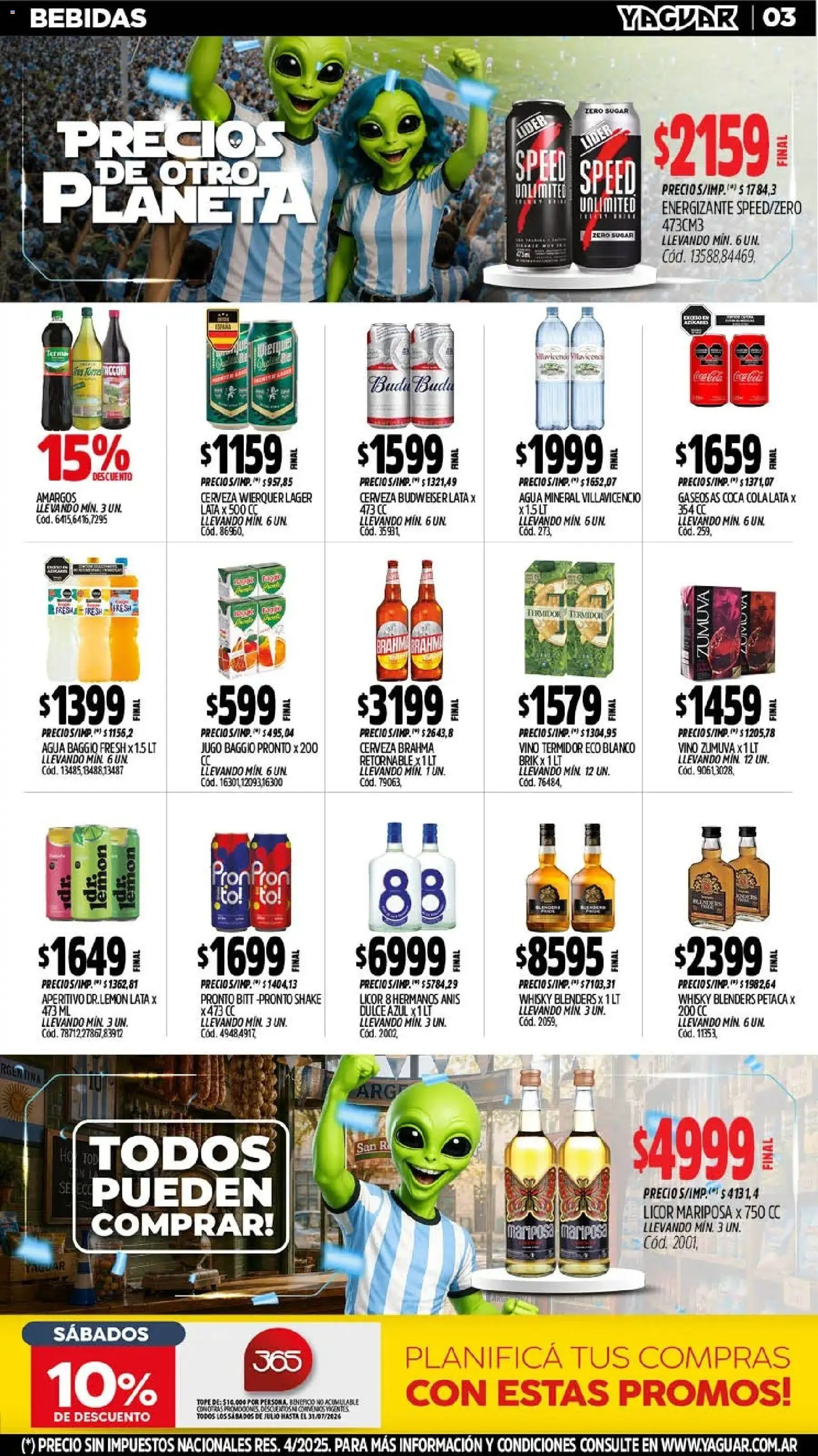Yaguar - Oferta Semanal Misiones │ válido desde el 06/07/2026 | Página: 4 | Productos: Whisky, Agua, Jugo, Cerveza