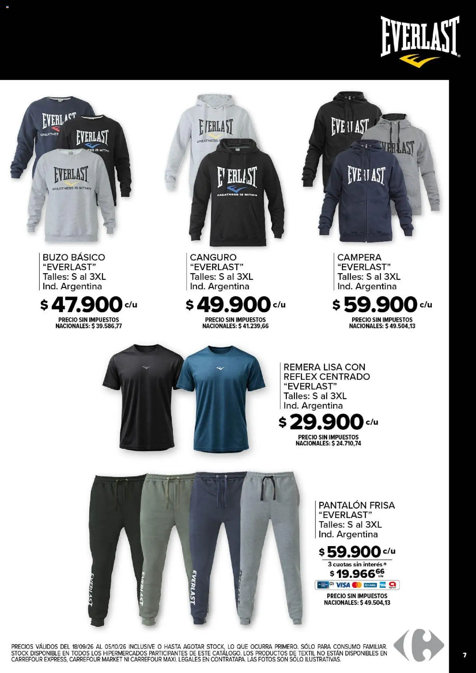 Carrefour - Tiempo Libre │ válido desde el 18/09/2026 | Página: 7 | Productos: Remera, Buzo, Campera