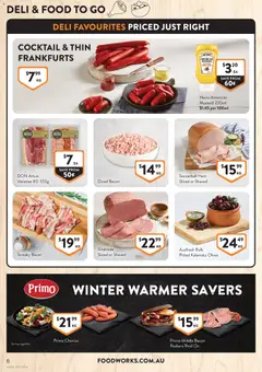 Preview of Foodworks catalogue - valid from 15/07/2026 | Page: 6 | Products: Bacon, Ham, Mustard, Olives