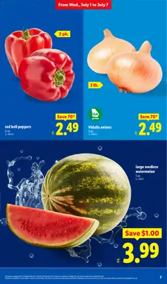 Preview of Lidl weekly ads valid from 07/01/2026 | Page: 7 | Products: Peppers, Watermelon, Bag