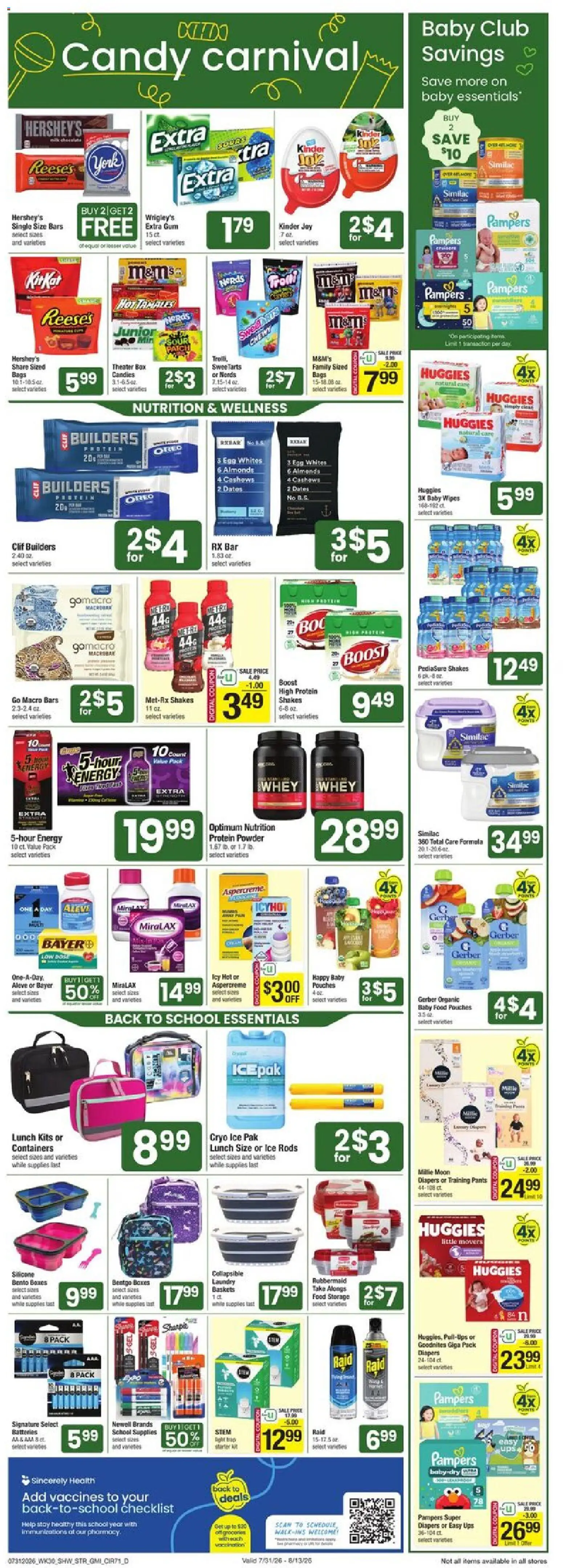 Star Market Weekly Ad - valid from 07/31/2026 | Page: 6 | Products: Protein Powder, Almonds, Oreo, UPS