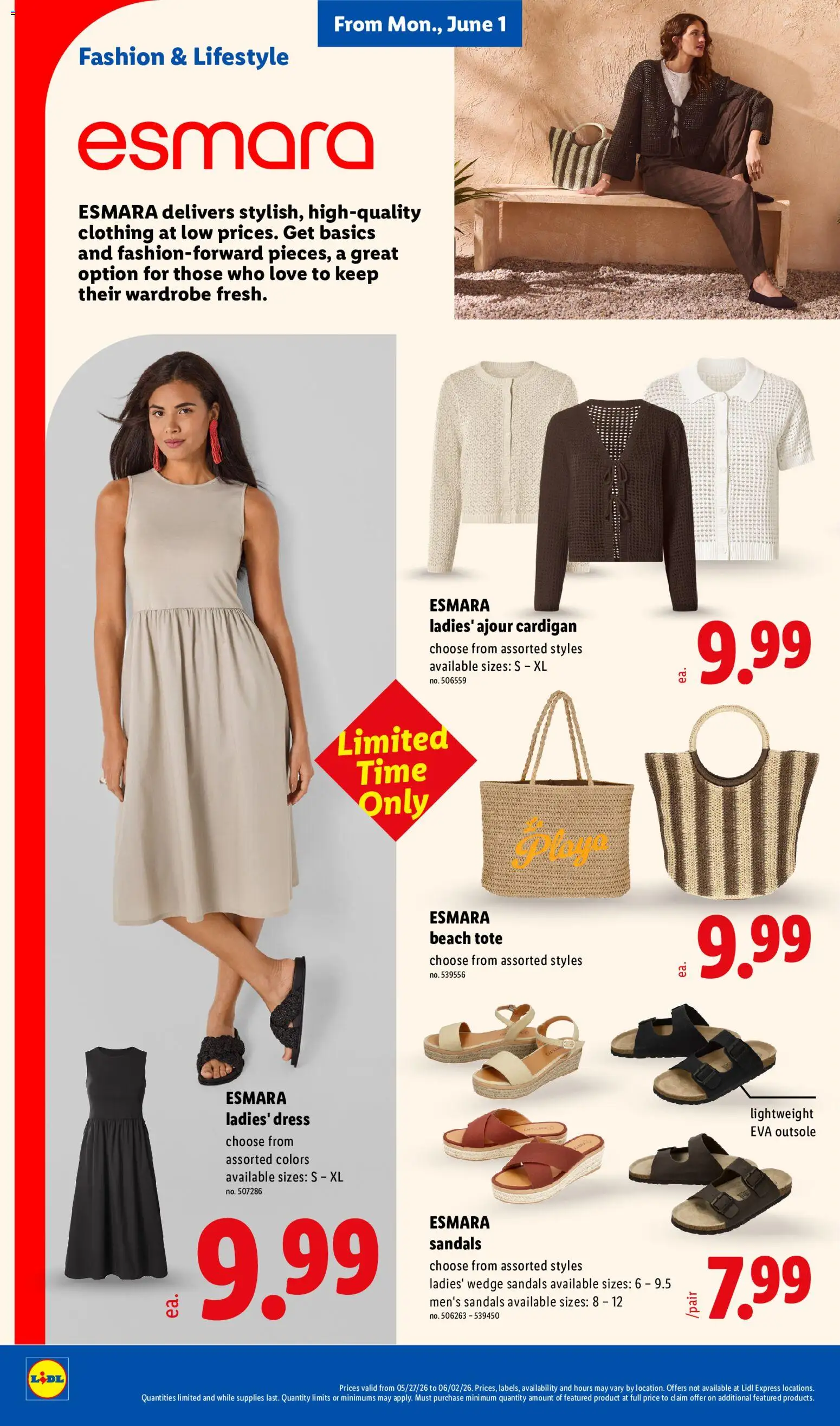 Lidl Weekly Ad - valid from 27.05.2026 | Page: 38 | Products: Wardrobe, Sandals, Cardigan, Dress