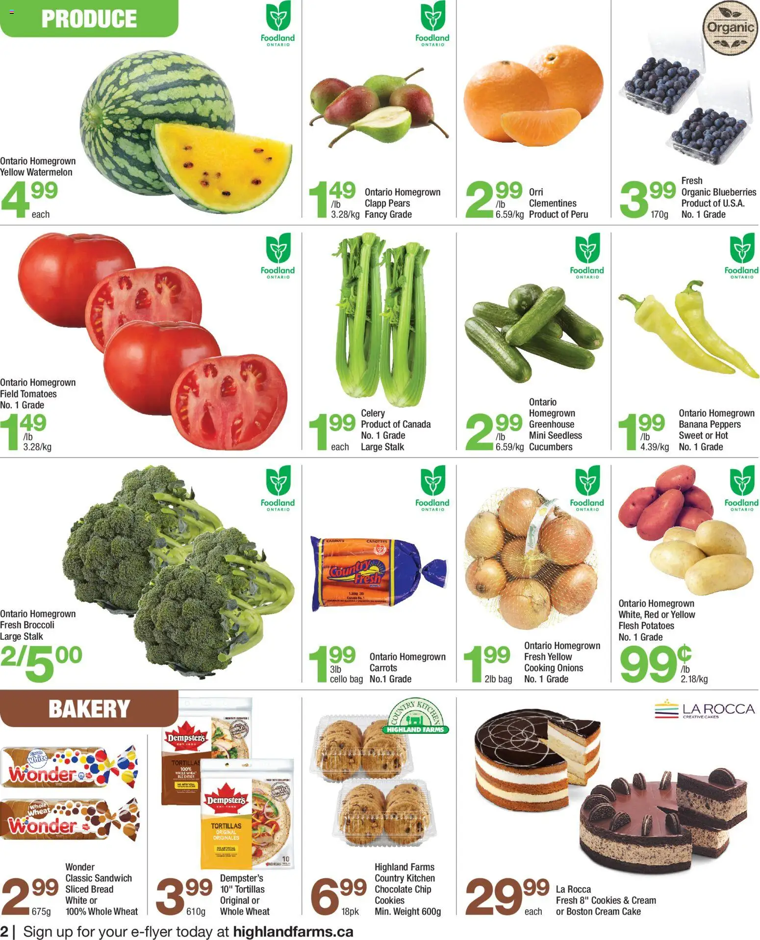 Highland Farms flyer valid from Sep 3, 2026 | Page: 2 | Products: Potatoes, Broccoli, Bag, Bread