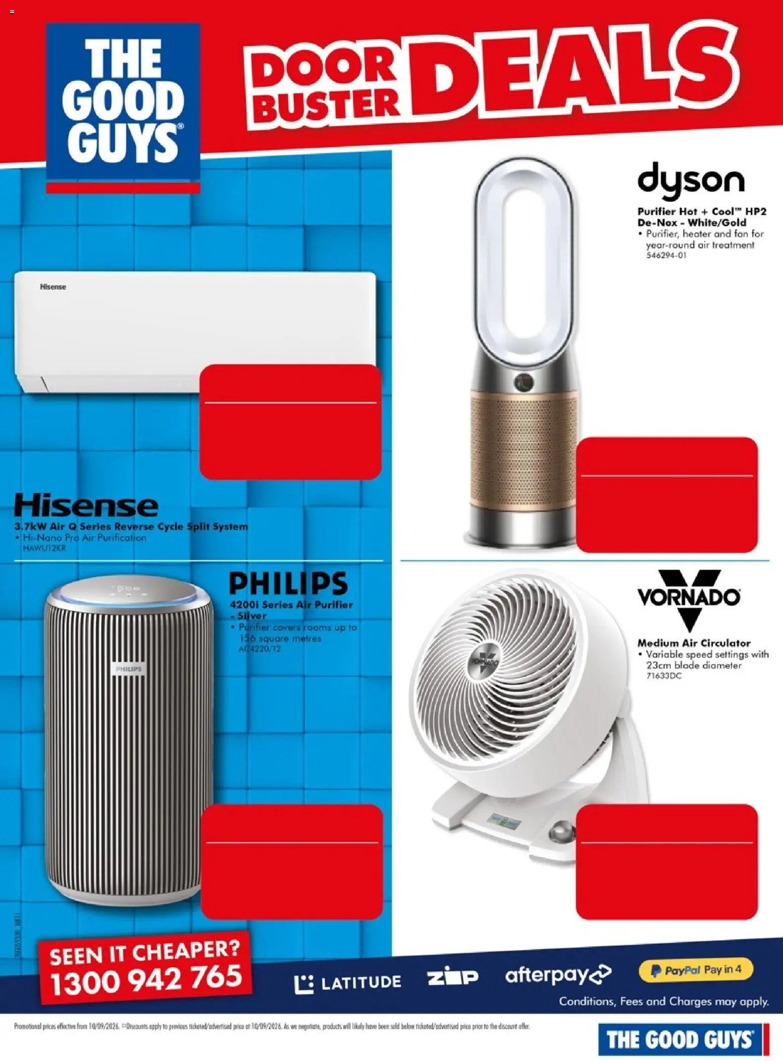 The Good Guys catalogue - valid from 10/09/2026 | Page: 14 | Products: Door, Fan, Air purifier, Treatment