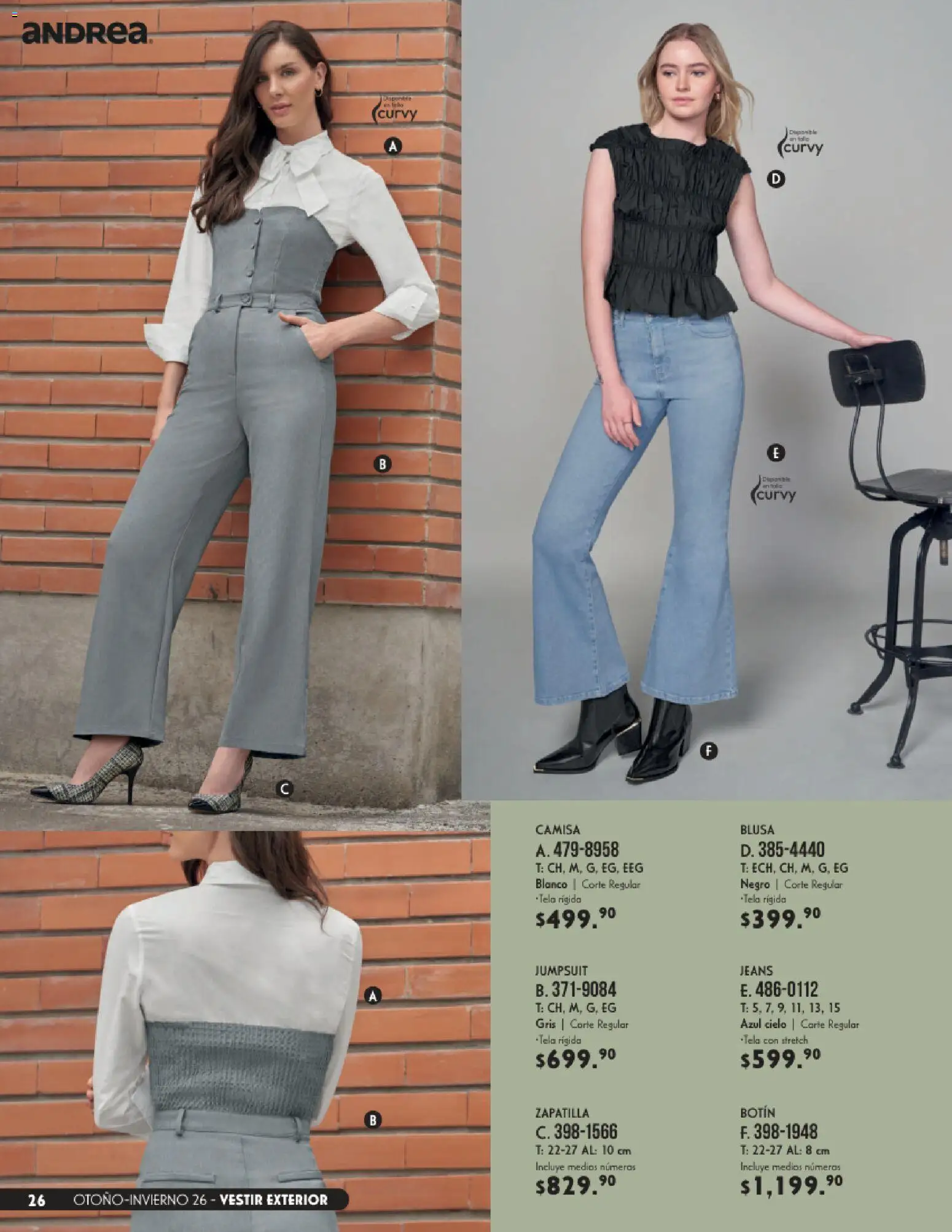 Nuevas ofertas de Andrea válidas en toda la República Mexicana desde el 23/08/2026. ¡Encuentra las mejores ofertas en Andrea catálogo Vestir! | Página: 26 | Productos: Blusa, Camisa, Botín