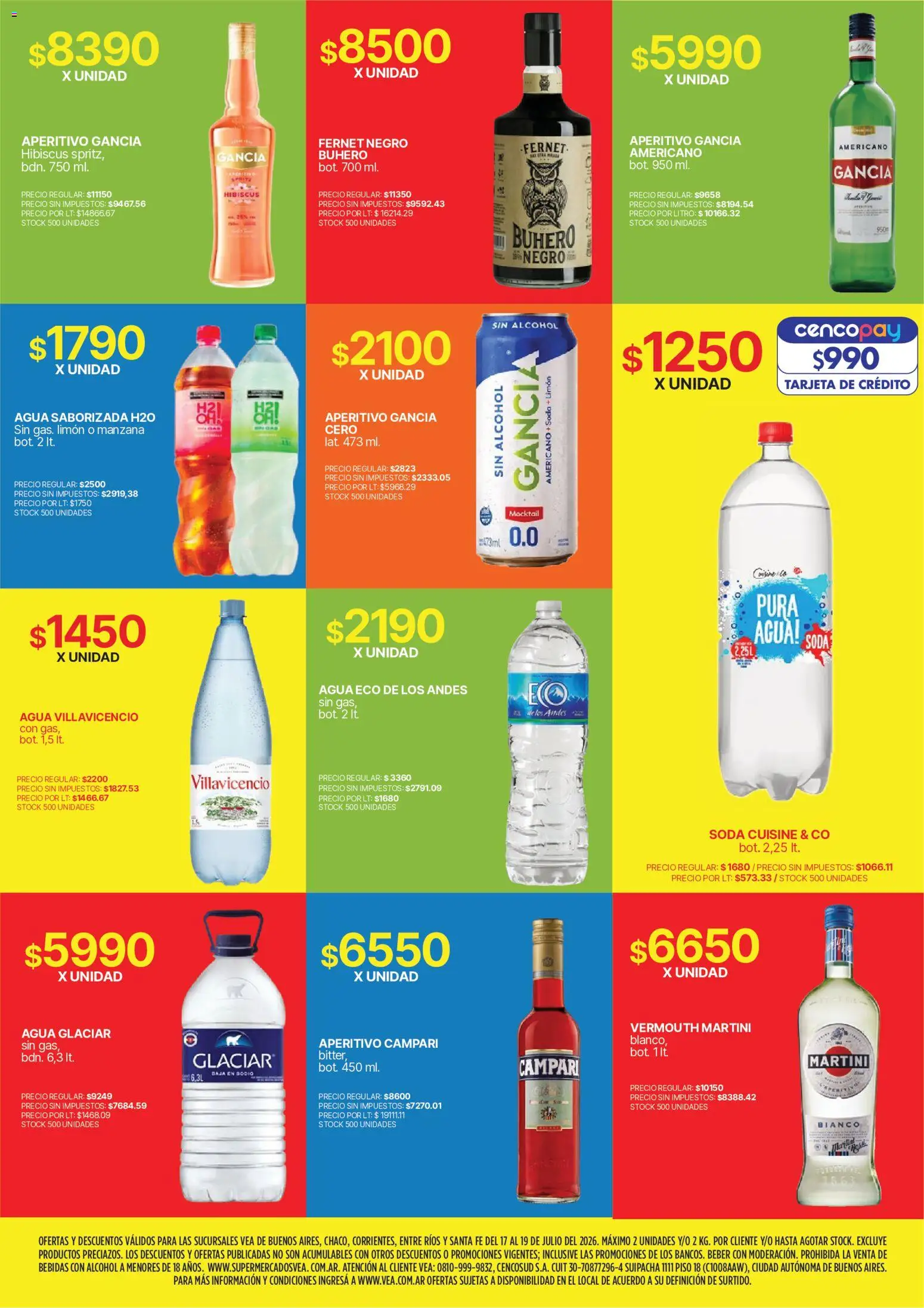 Vea - Fin de semana de ahorro | BA Nea │ válido desde el 17/07/2026 | Página: 10 | Productos: Fernet, Agua, Limón, Agua saborizada