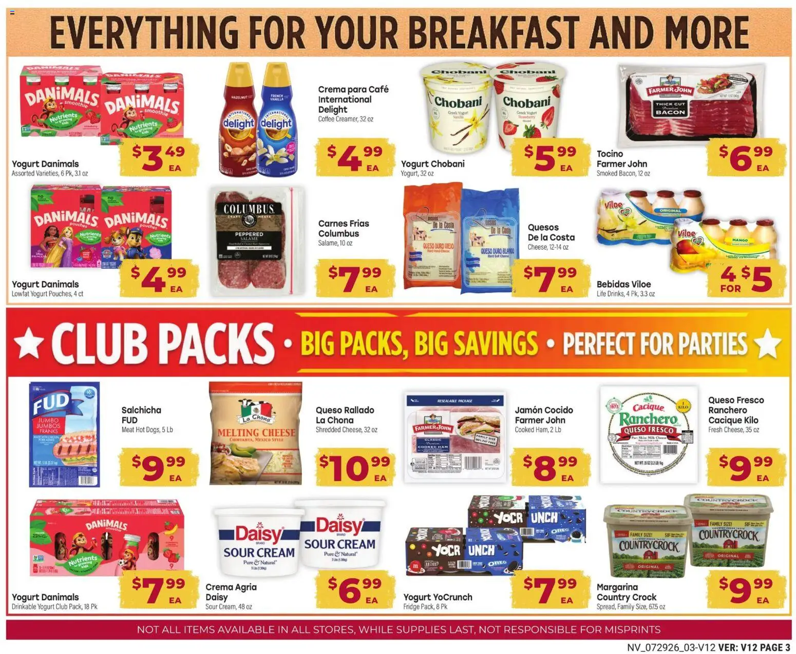 Cardenas Monthly Ad - valid from 07/29/2026 | Page: 3 | Products: Cheese, Yogurt, Coffee, Mango