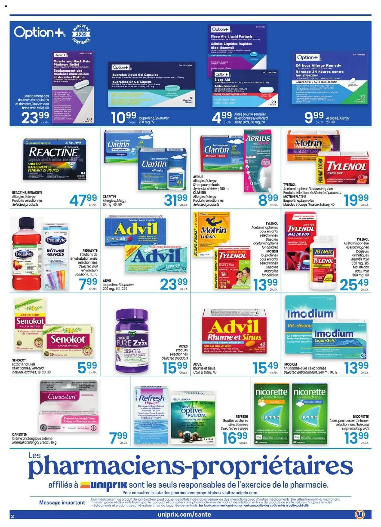 Uniprix flyer valid from Jul 9, 2026 | Page: 2 | Products: Cream