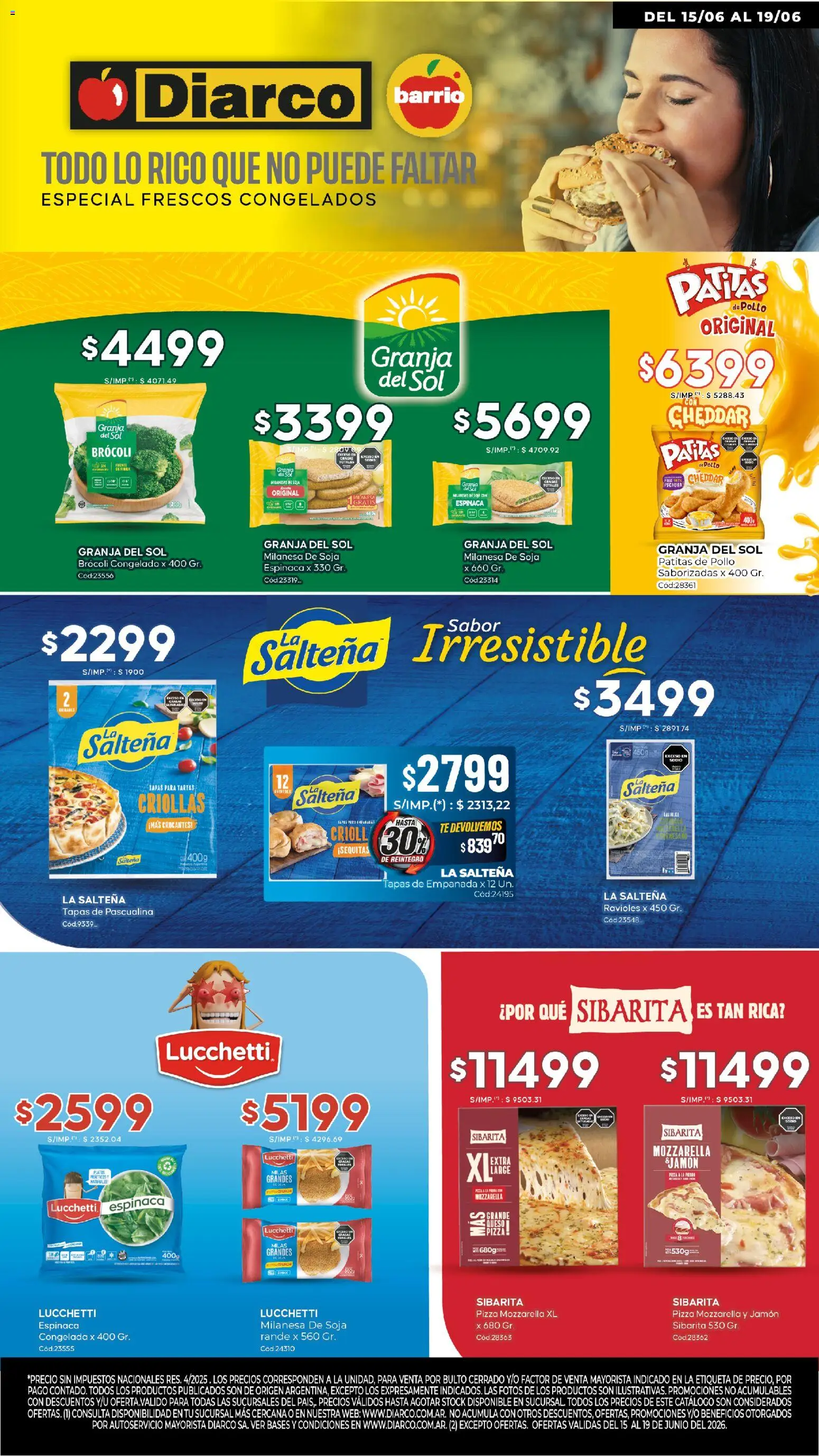 Diarco - Especial Molinos │ válido desde el 15.06.2026 | Página: 1 | Productos: Milanesa, Jamón, Pizza, Té