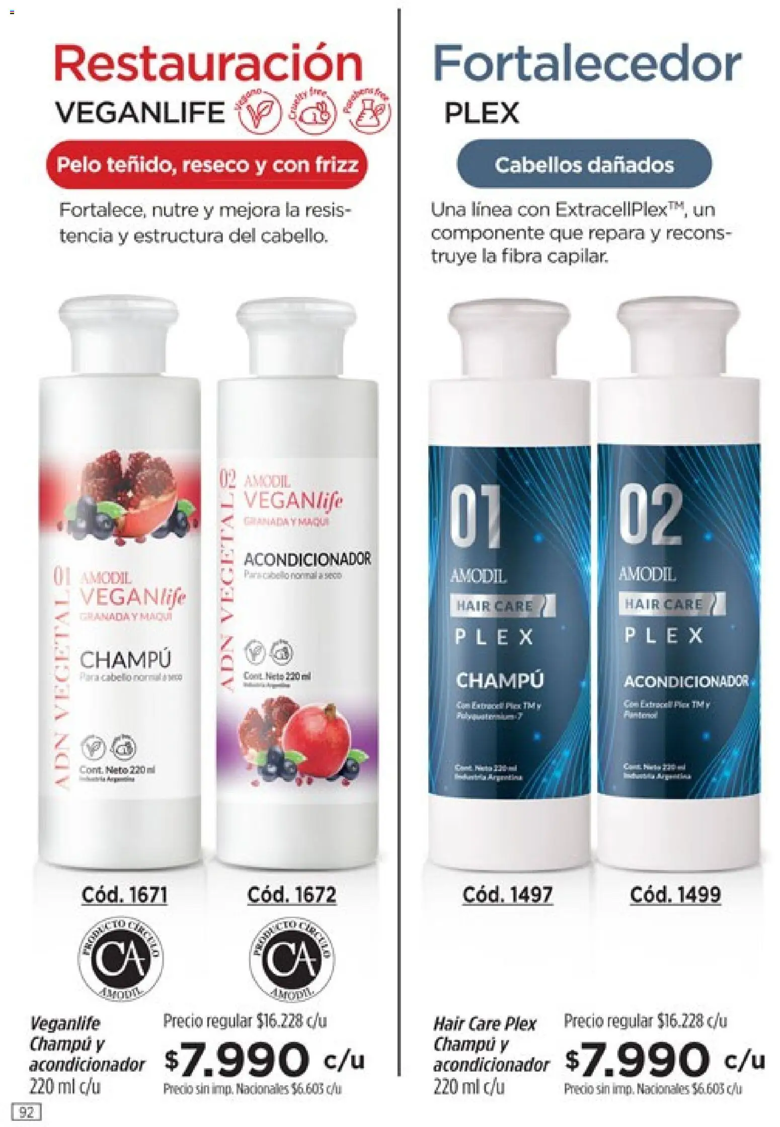 Catálogo Amodil Campaña 16 │ válido desde el 19/09/2026 | Página: 92 | Productos: Granada, Champú, Acondicionador