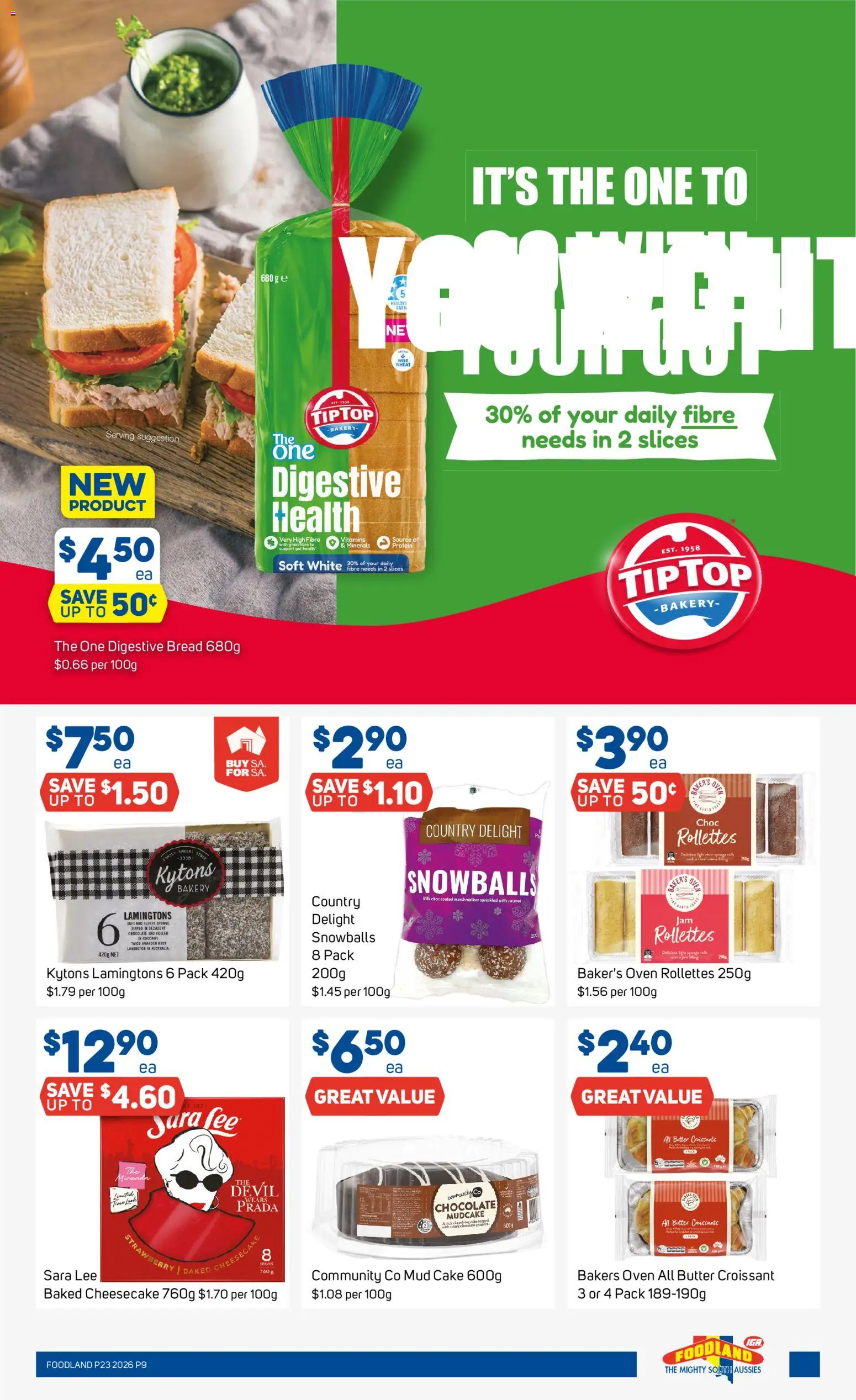 Foodland catalogue - valid from 03.06.2026 | Page: 9 | Products: Butter, Chocolate, Sponge, Bakery
