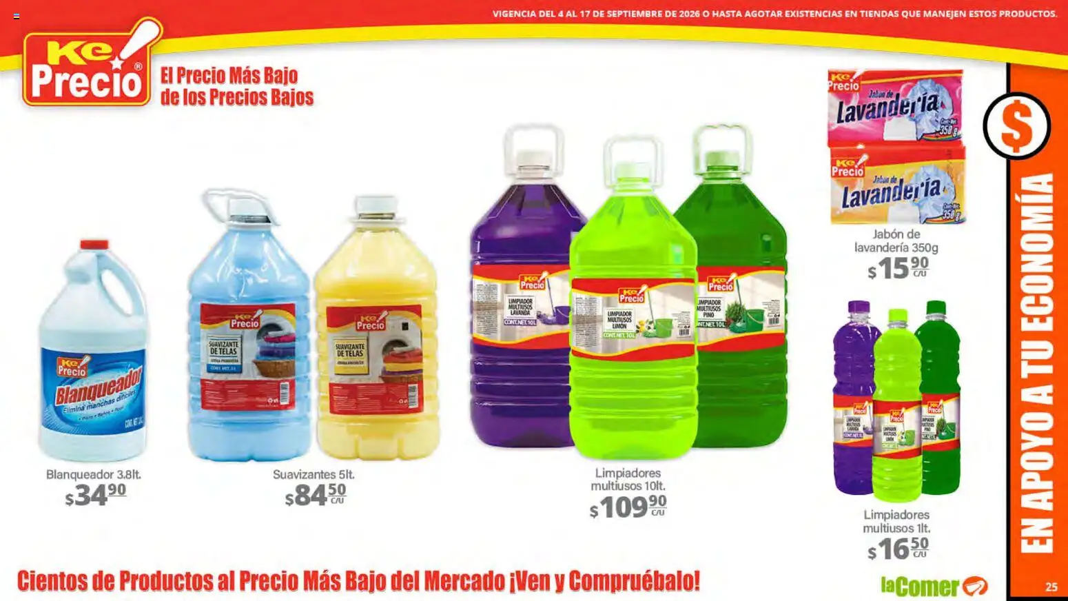 Nuevas ofertas de La Comer válidas en toda la República Mexicana desde el 04/09/2026. ¡Encuentra las mejores ofertas en La Comer folleto! | Página: 25 | Productos: Limón, Suavizante, Suavizante de telas, Jabón