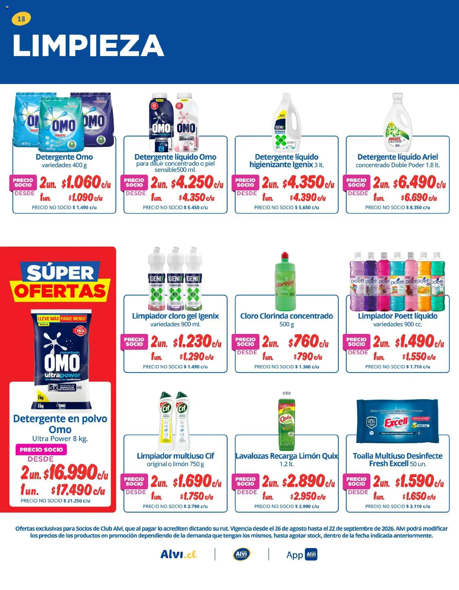 Alvi catálogo │ válido desde el 25.08.2026 | Página: 18 | Productos: Limón, Cloro, Detergente, Crema