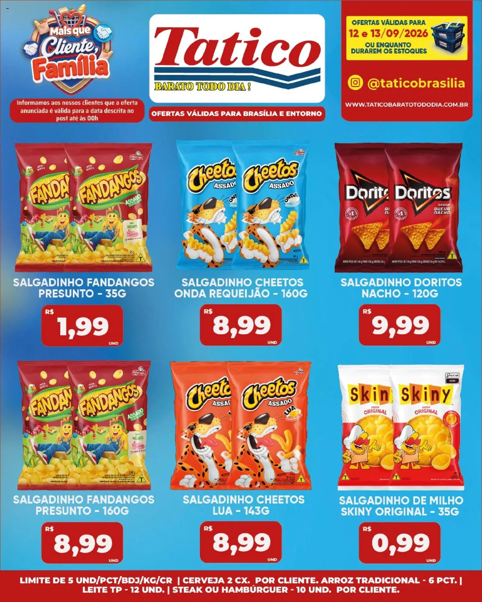 Tatico Folheto - válido de 12/09/2026 | Página: 17 | Produtos: Presunto, Hambúrguer, Cheetos, Requeijão