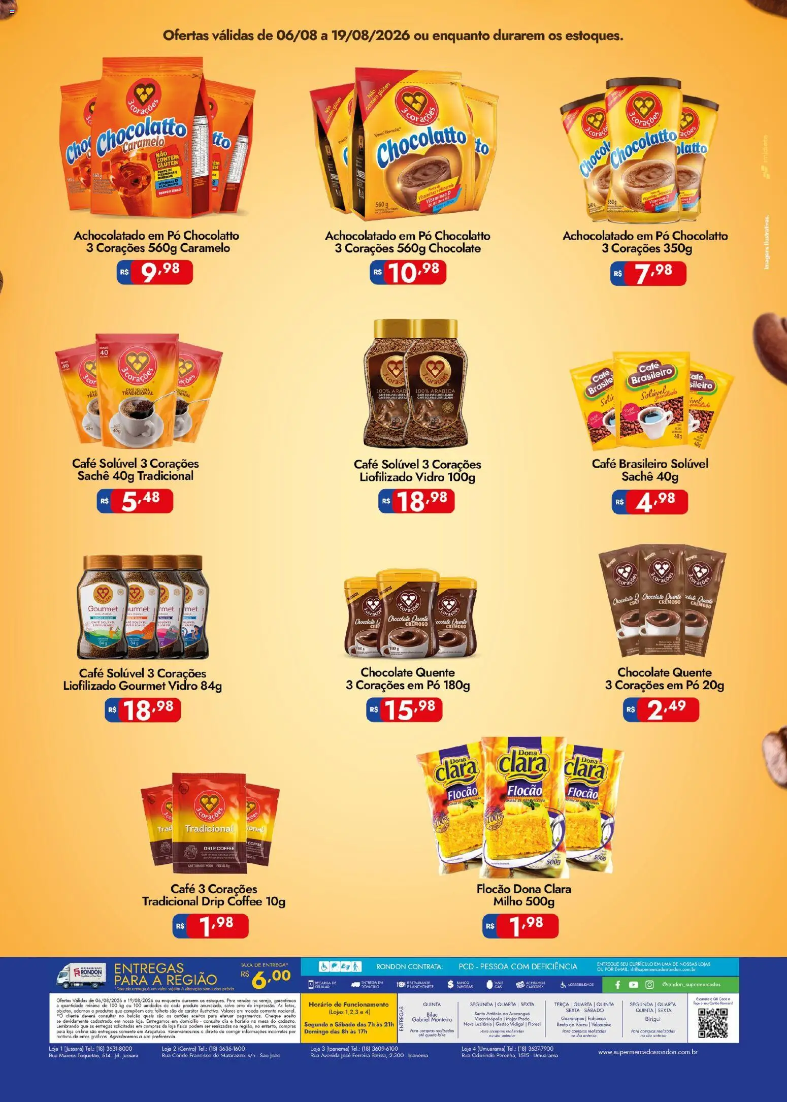 Supermercados Rondon Folheto - válido de 06/08/2026 | Página: 2 | Produtos: Ferro, Chocolate quente, Pó, Chocolate