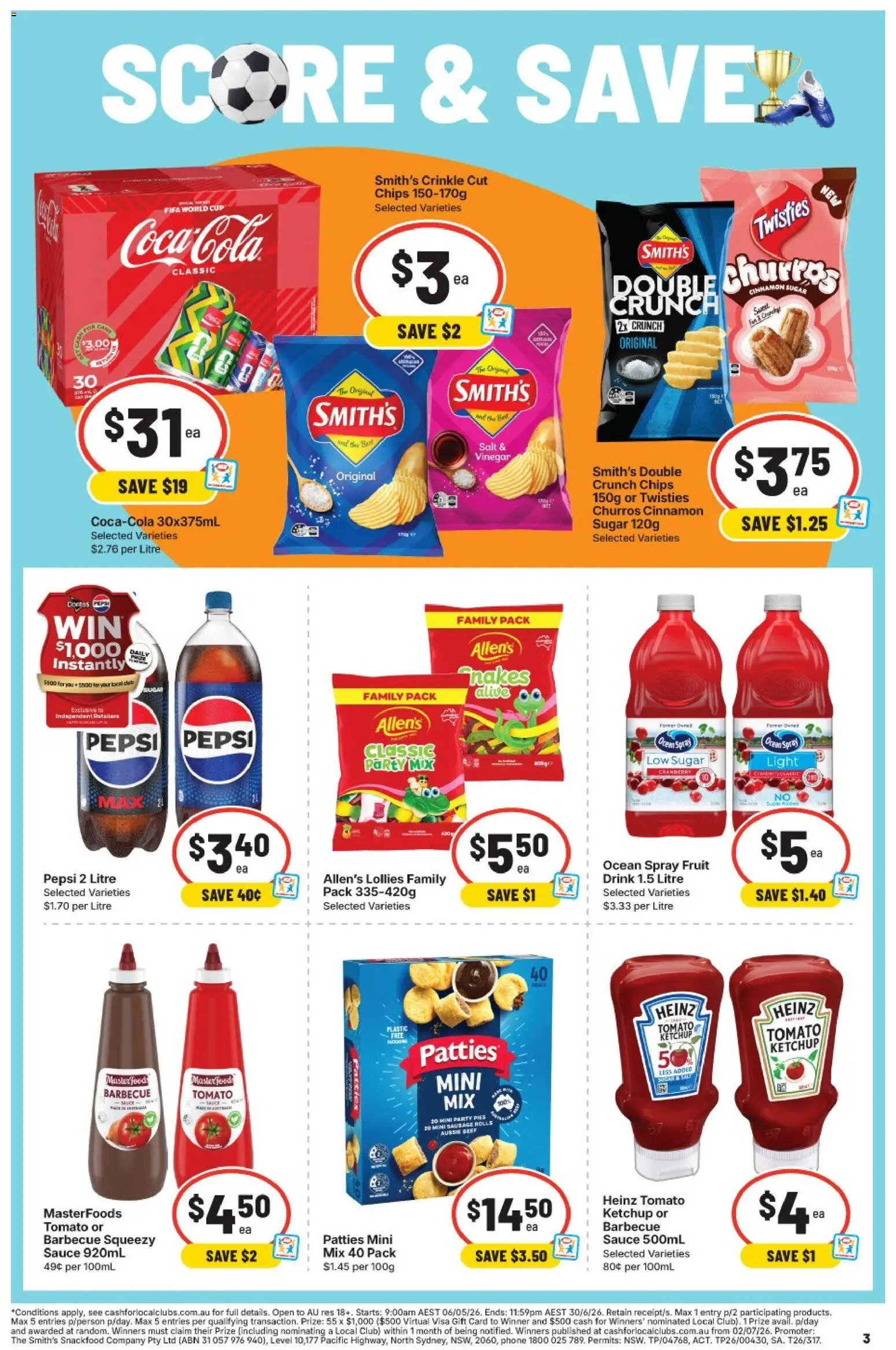 IGA catalogue - valid from 17.06.2026 | Page: 3 | Products: Ketchup, Sugar, Sausage, Phone